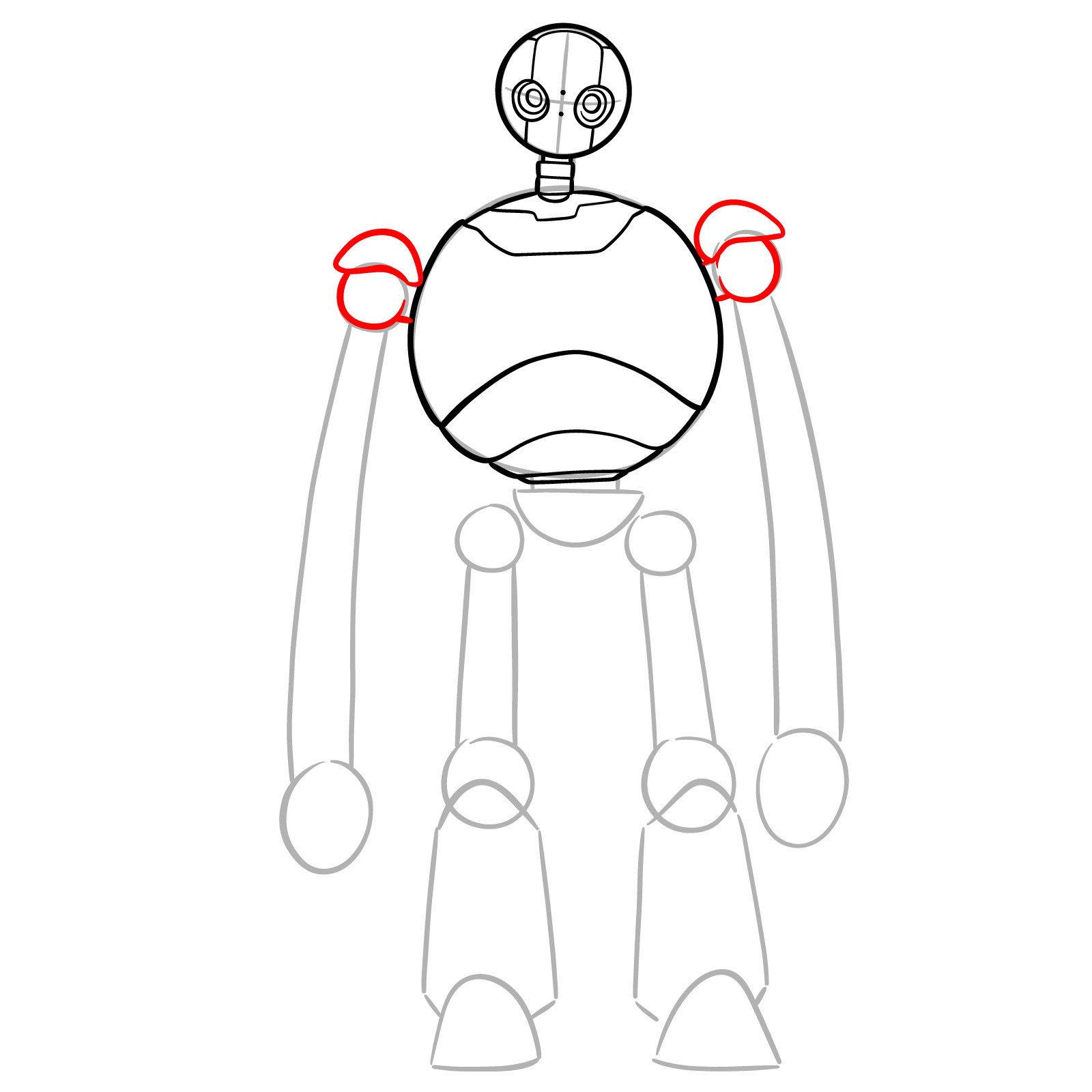 How to Draw The Wild Robot Roz - step 10