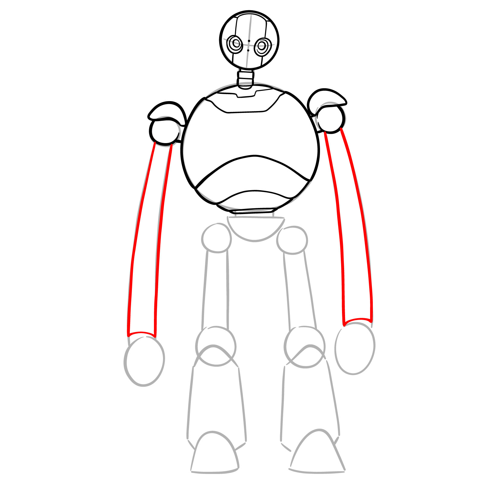 How to Draw The Wild Robot Roz - step 11