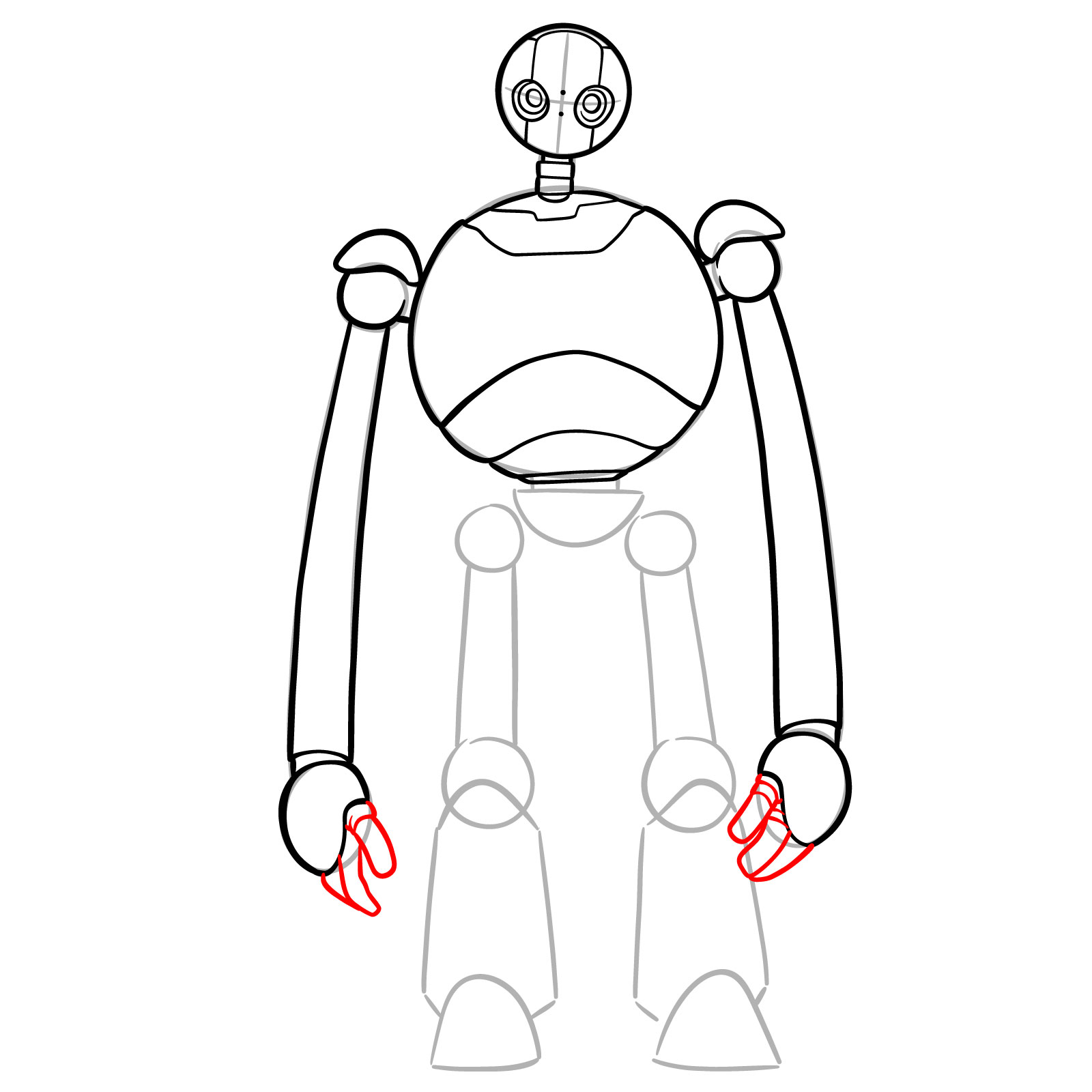 How to Draw The Wild Robot Roz - step 13