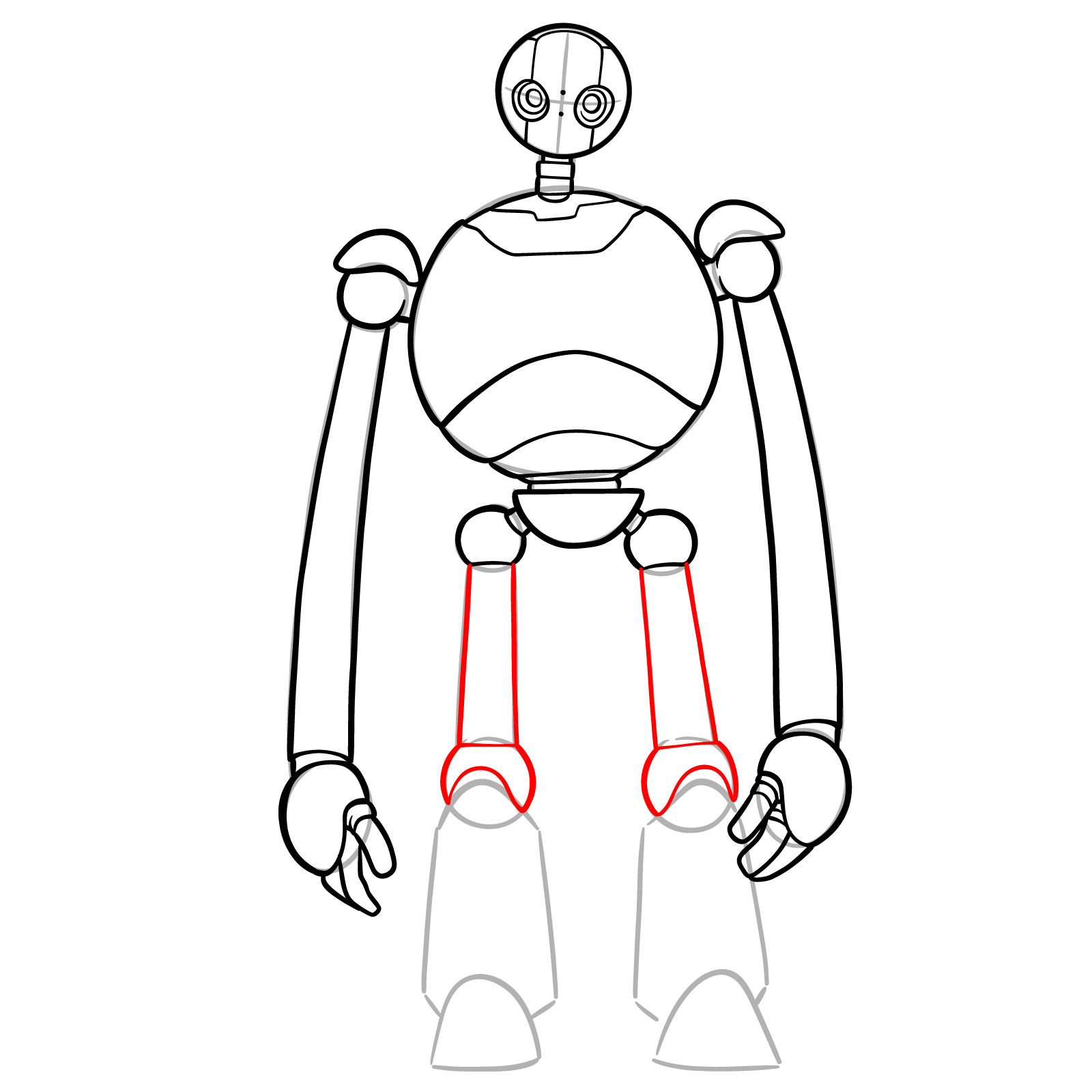 How to Draw The Wild Robot Roz - step 15