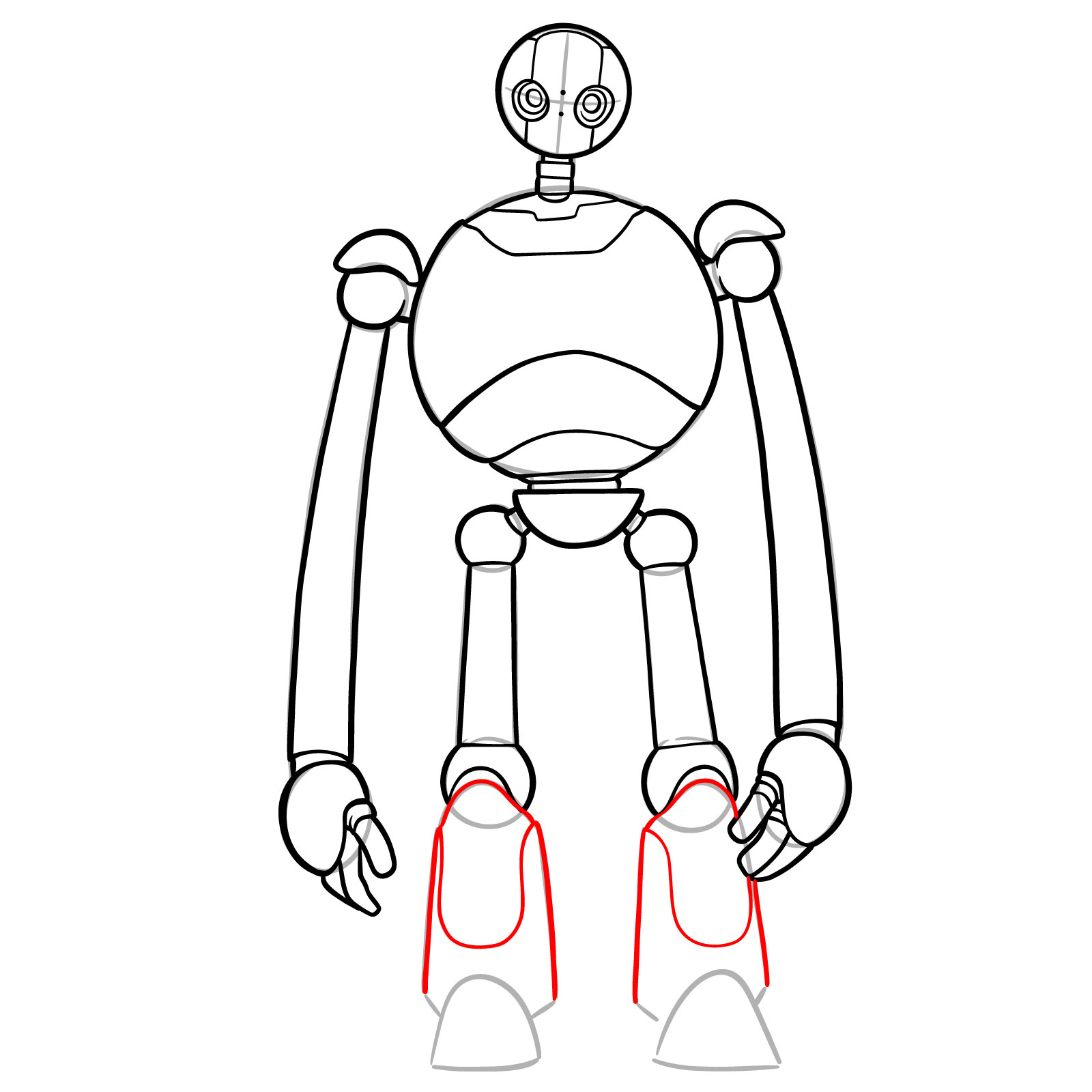 How to Draw The Wild Robot Roz - step 16