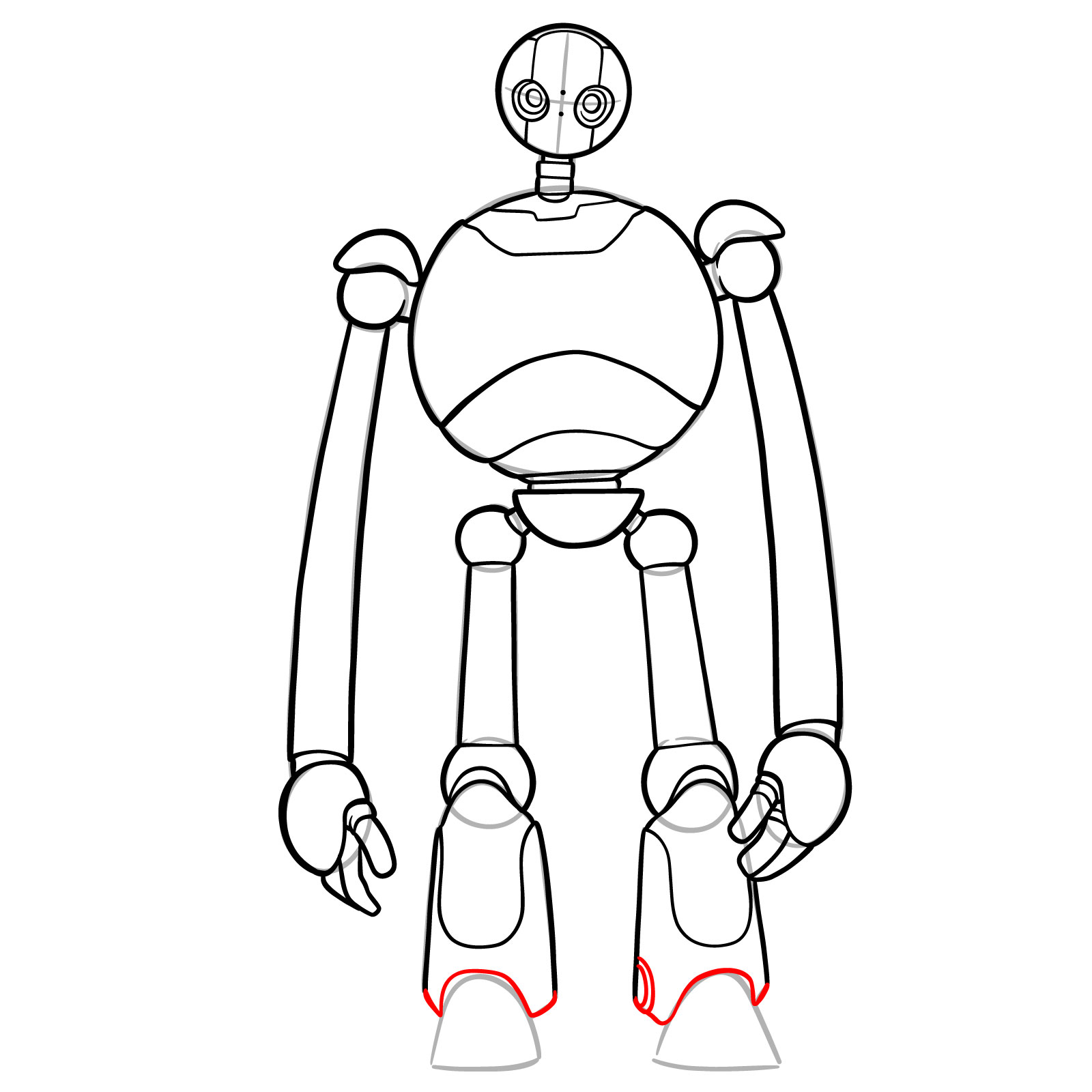 How to Draw The Wild Robot Roz - step 17