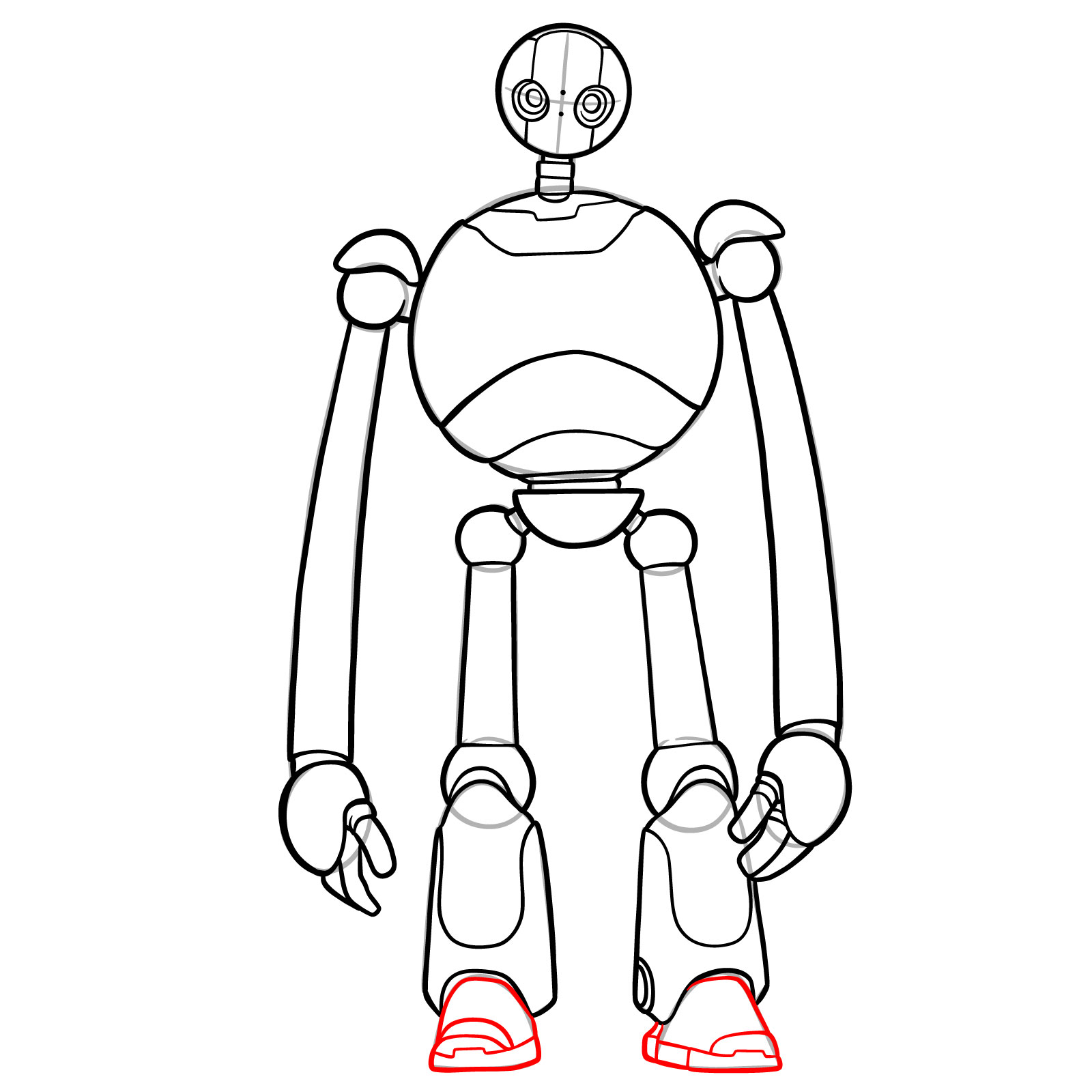 How to Draw The Wild Robot Roz - step 18