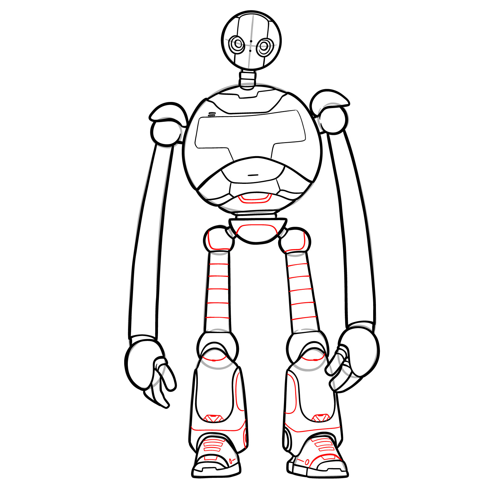 How to Draw The Wild Robot Roz - step 20