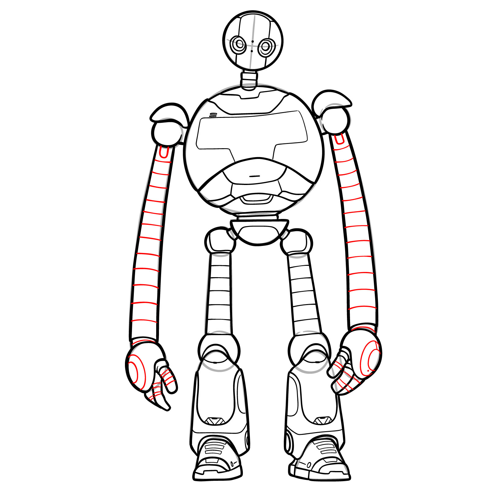 How to Draw The Wild Robot Roz - step 21