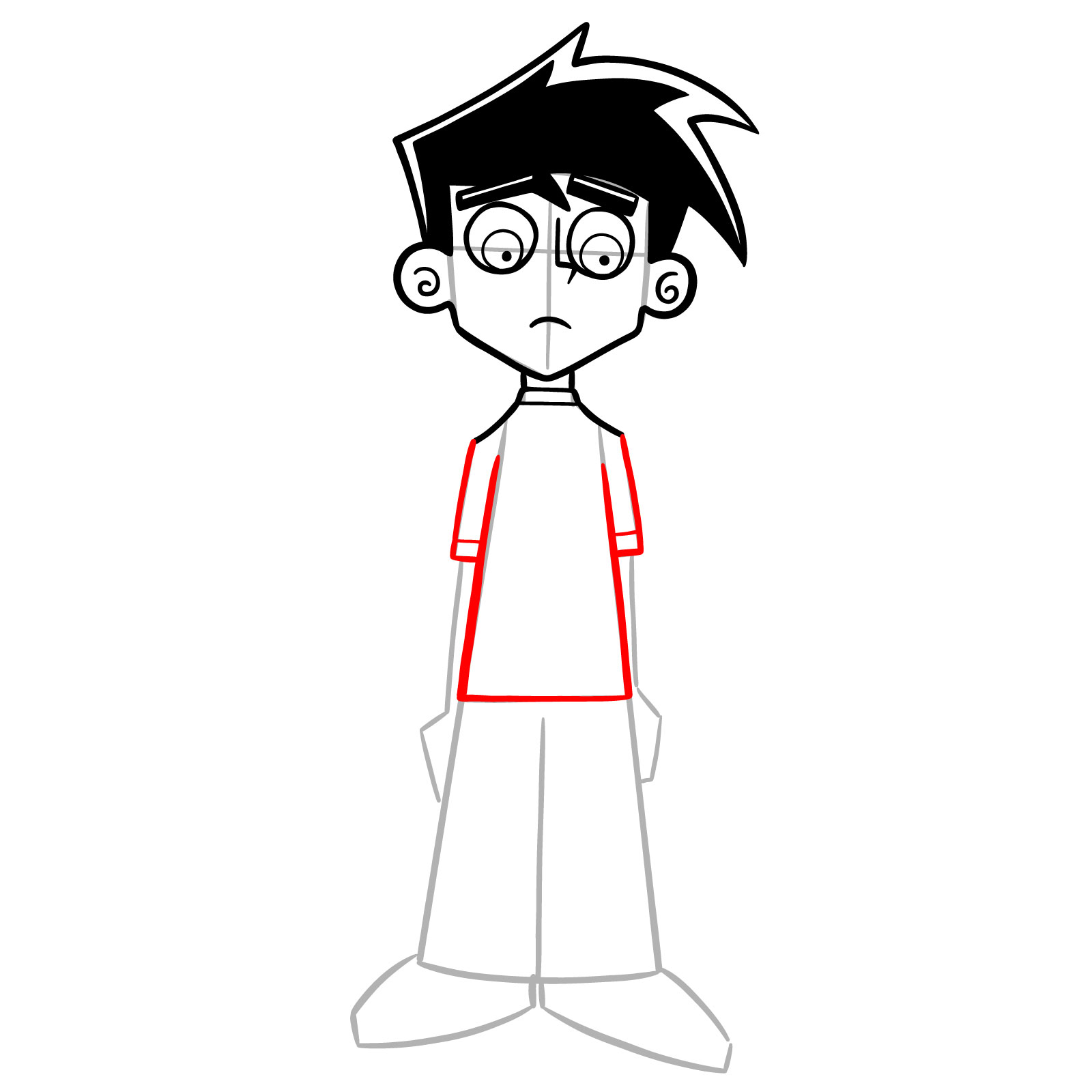 How to Draw Danny Fenton Human Form - step 10
