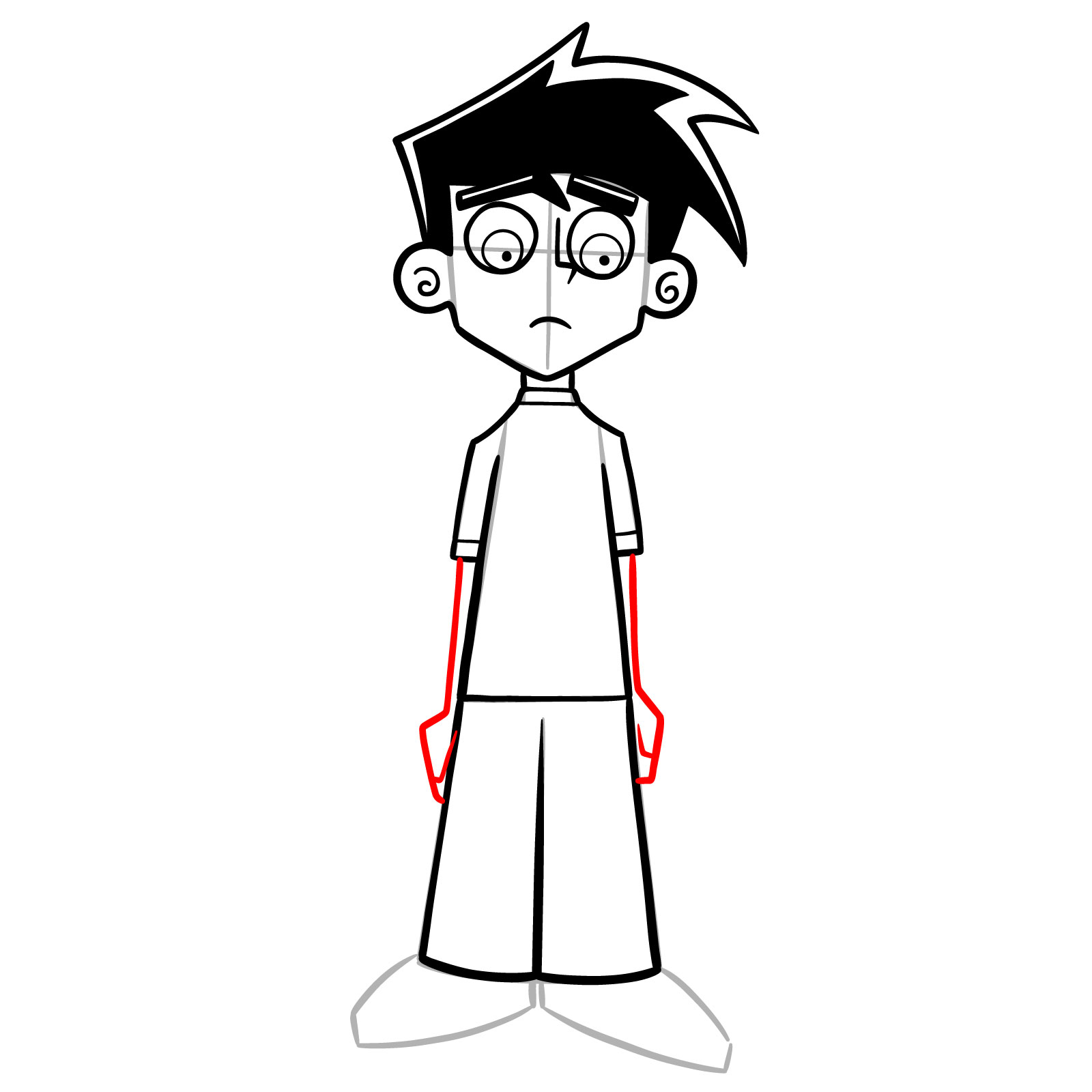 How to Draw Danny Fenton Human Form - step 12