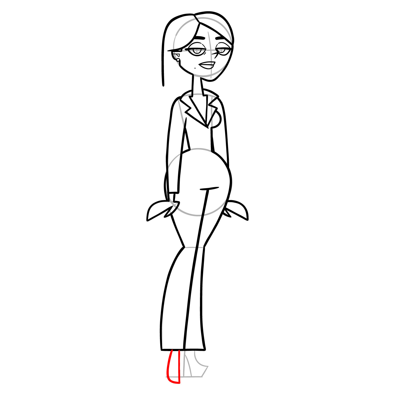 How to draw Amelie from Disventure Camp - step 12