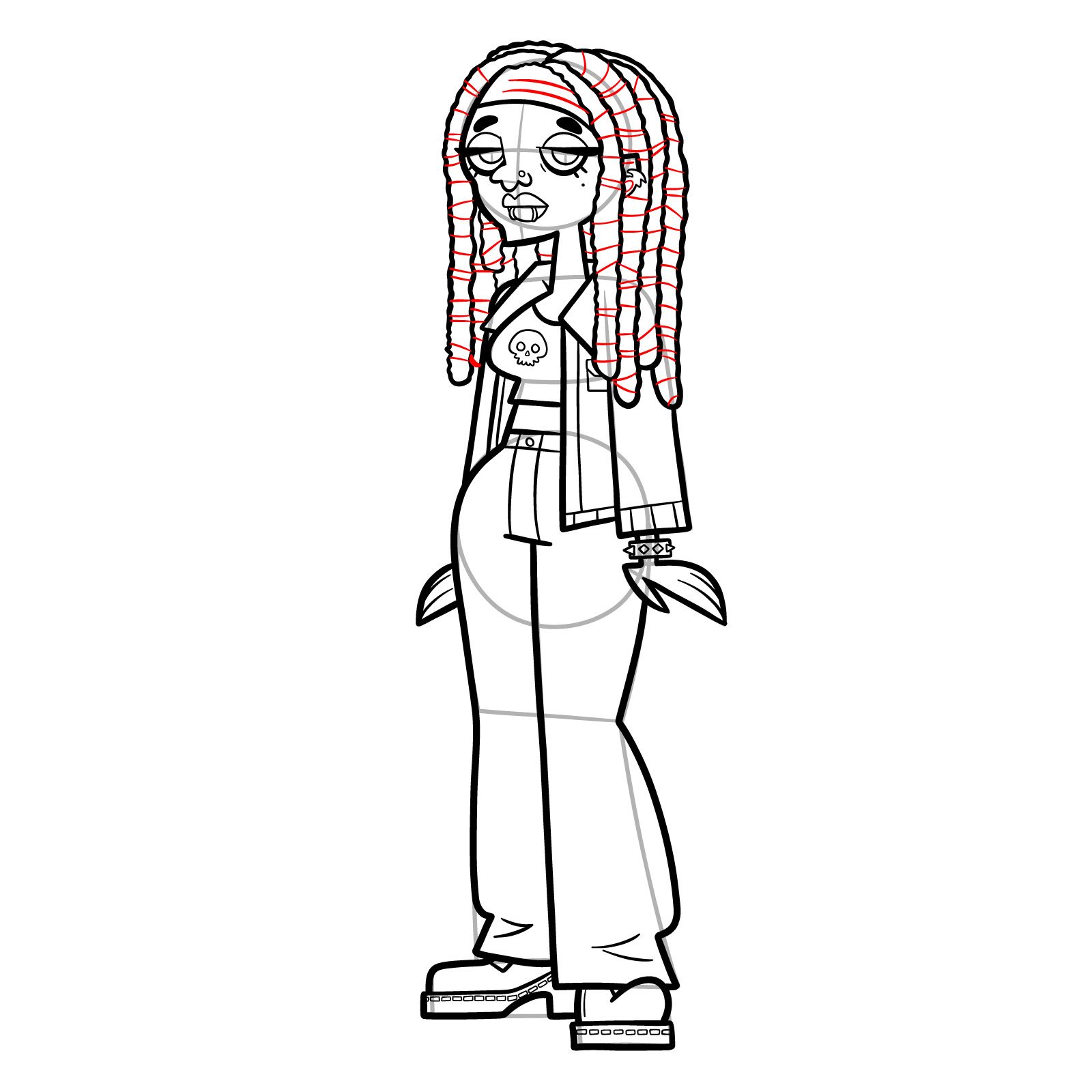 How to draw Nura from Disventure Camp Fans vs Favorites - step 17