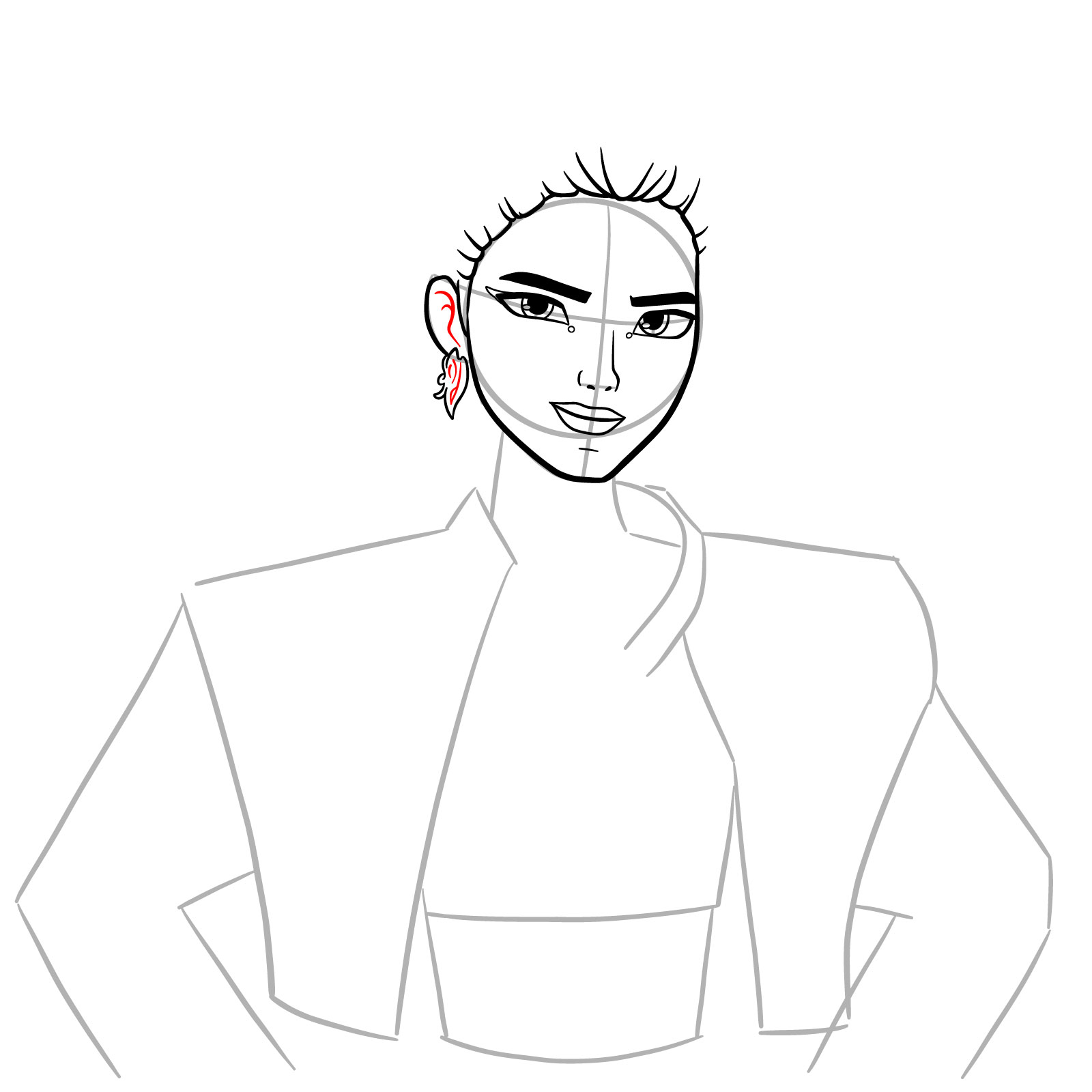 How to Draw Rumi from KPop Demon Hunters - step 08