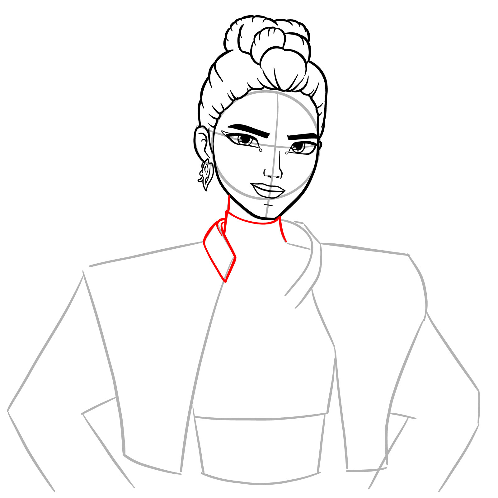 How to Draw Rumi from KPop Demon Hunters - step 11