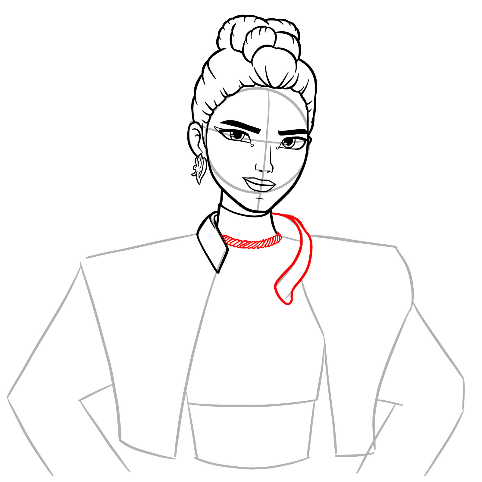 How to Draw Rumi from KPop Demon Hunters - step 12