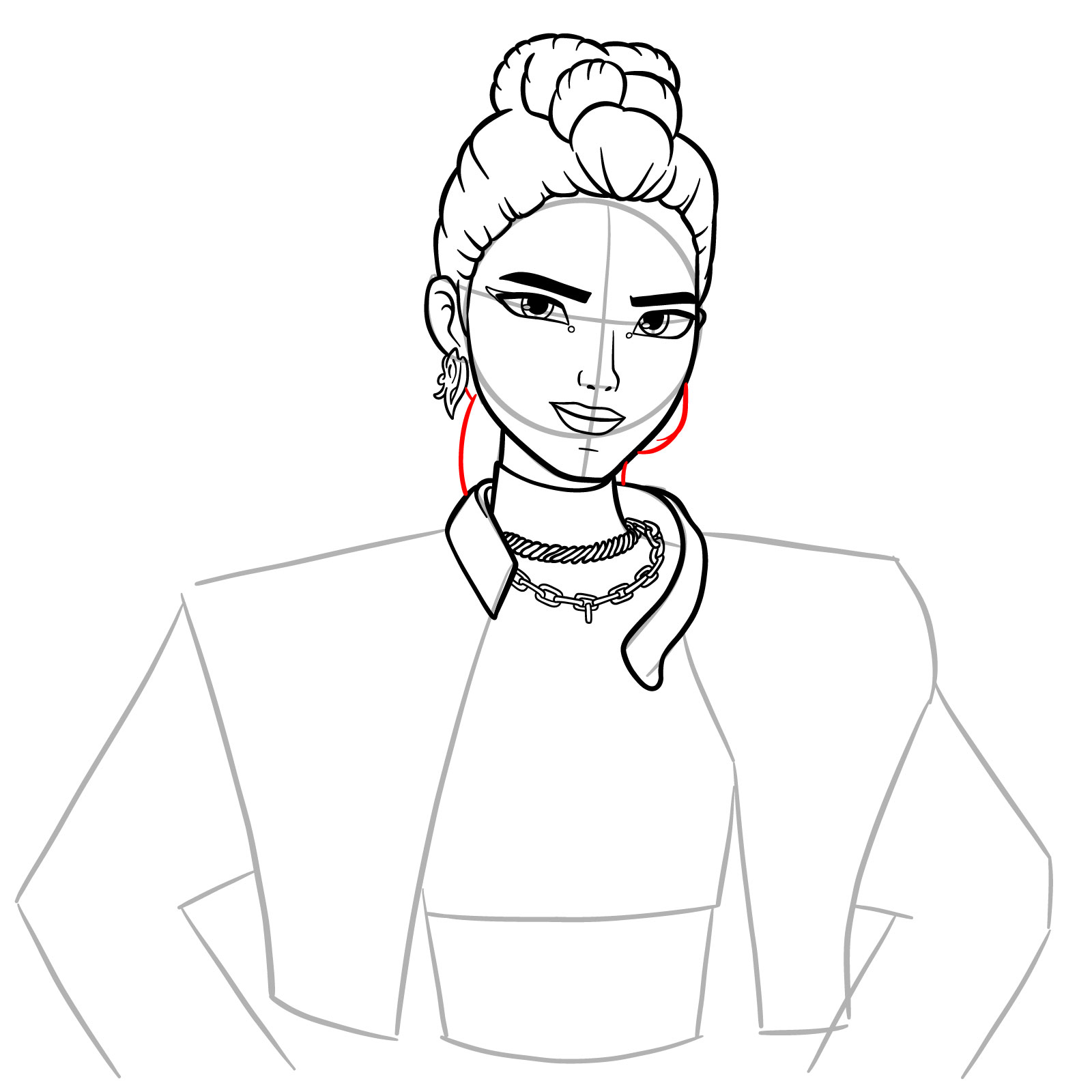 How to Draw Rumi from KPop Demon Hunters - step 14