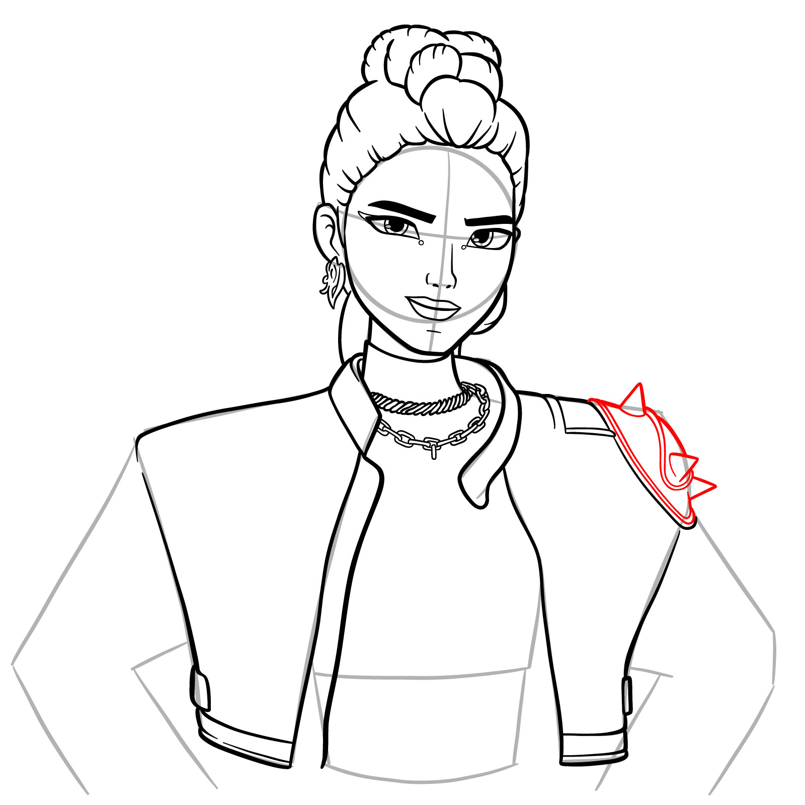 How to Draw Rumi from KPop Demon Hunters - step 16