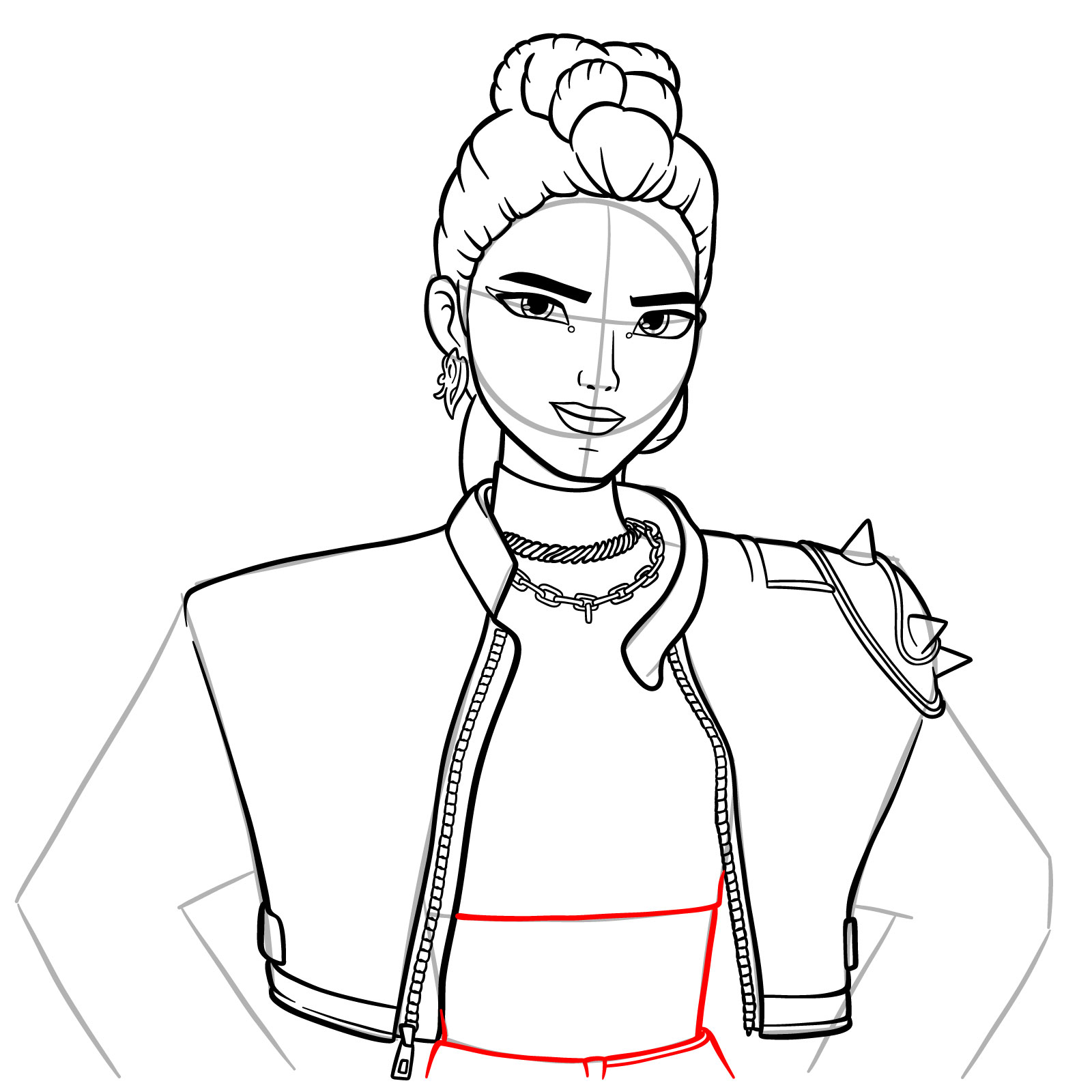 How to Draw Rumi from KPop Demon Hunters - step 18