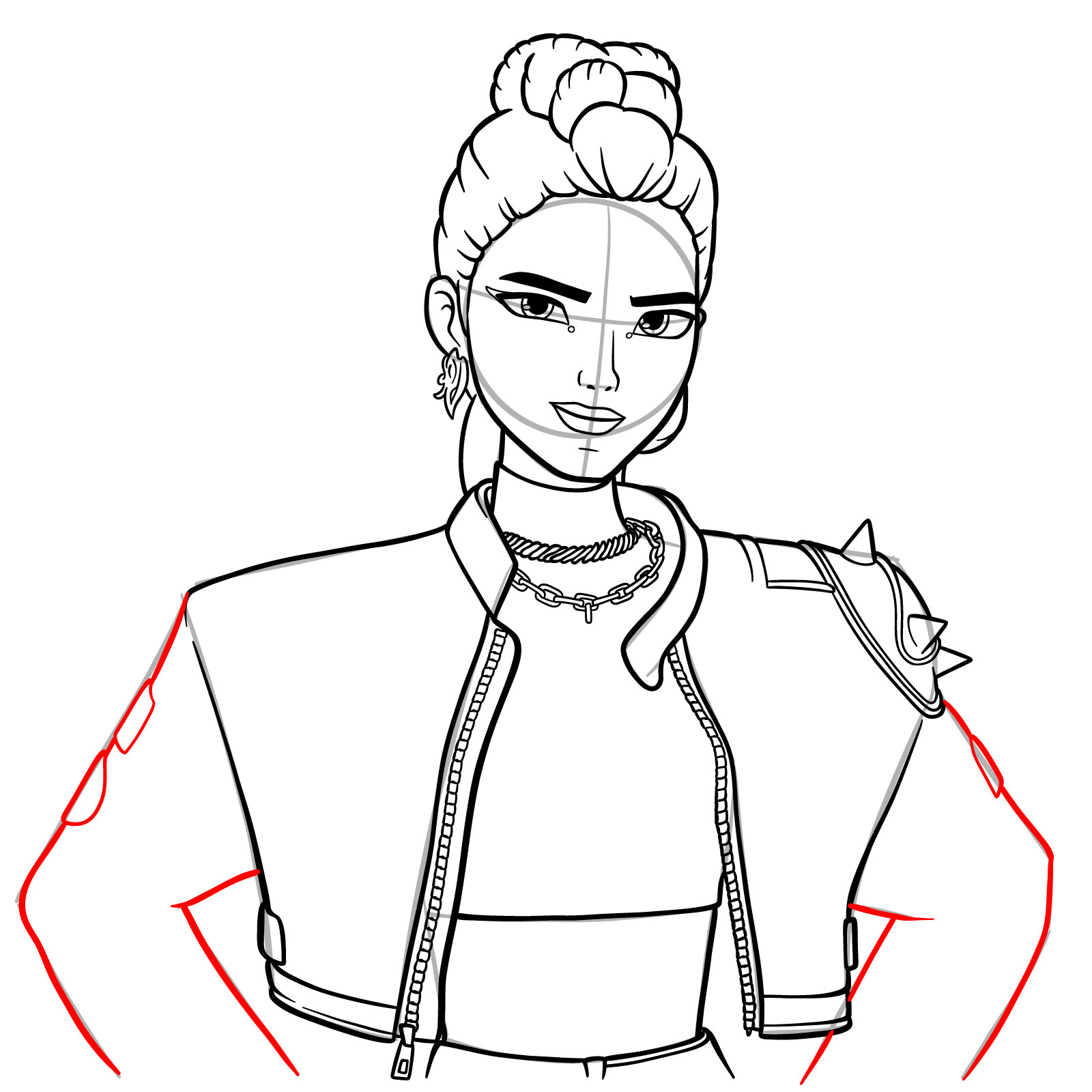 How to Draw Rumi from KPop Demon Hunters - step 19
