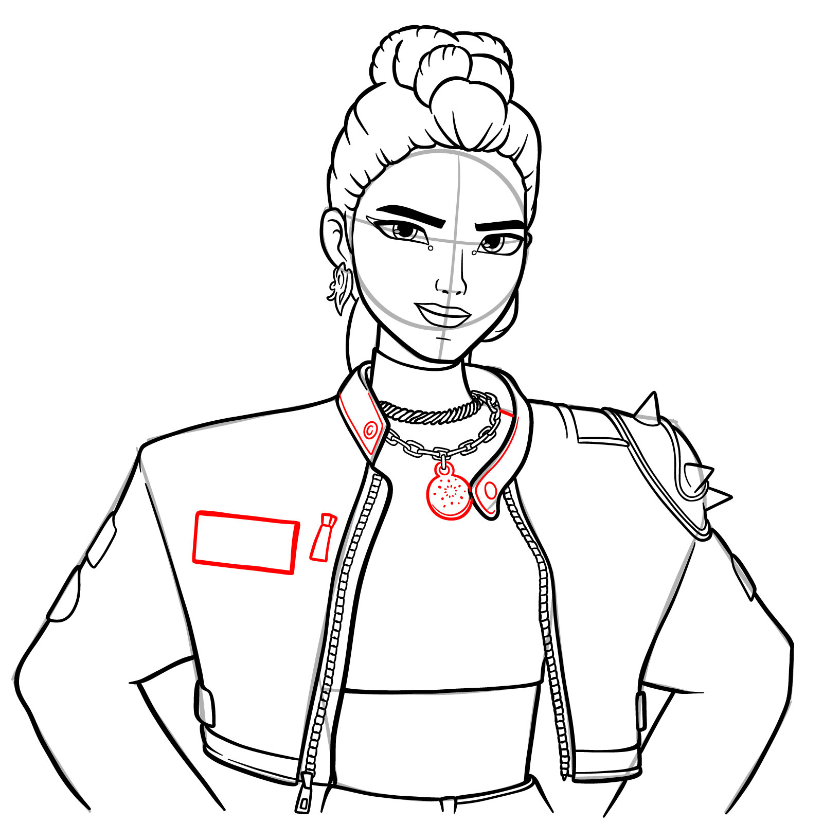 How to Draw Rumi from KPop Demon Hunters - step 20