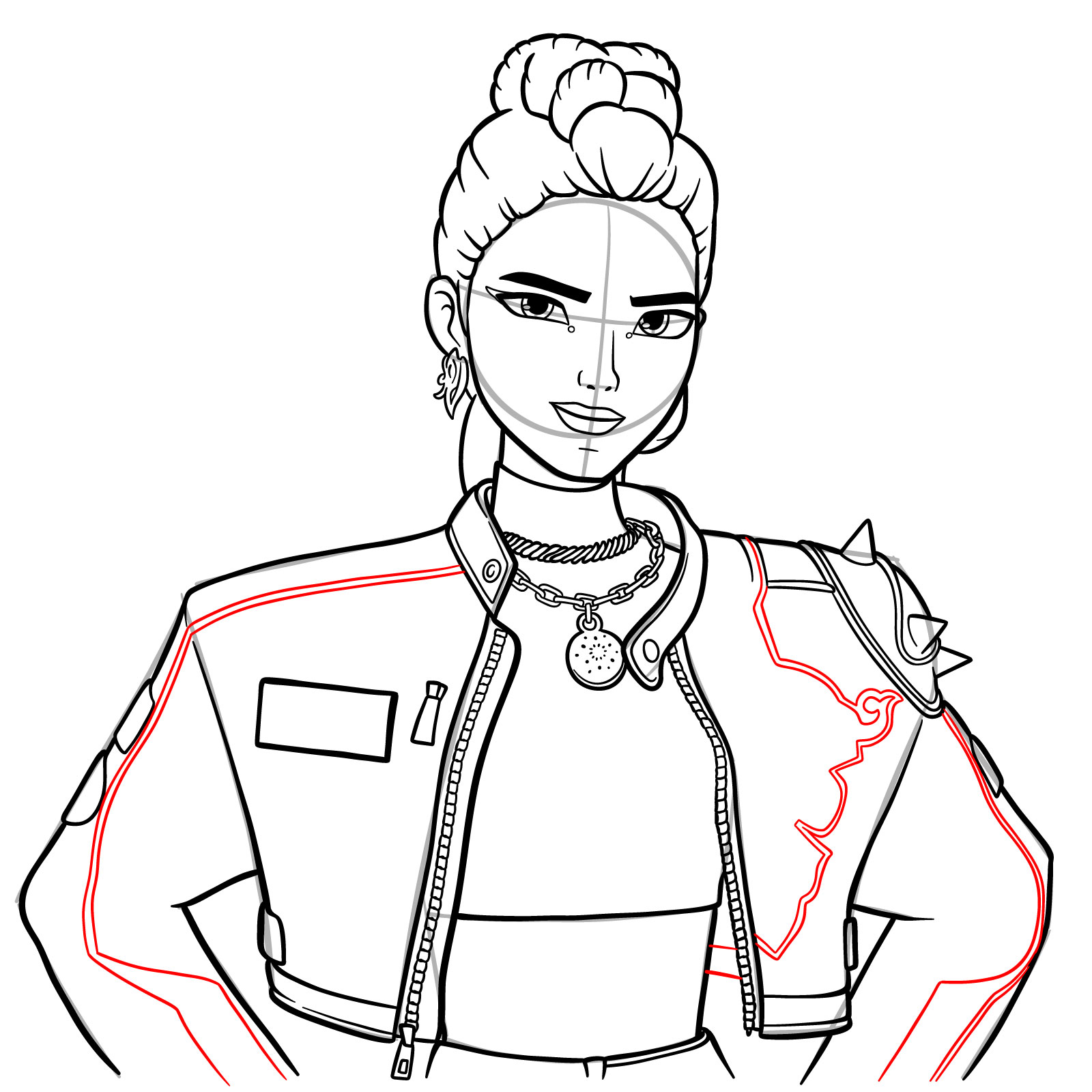 How to Draw Rumi from KPop Demon Hunters - step 21