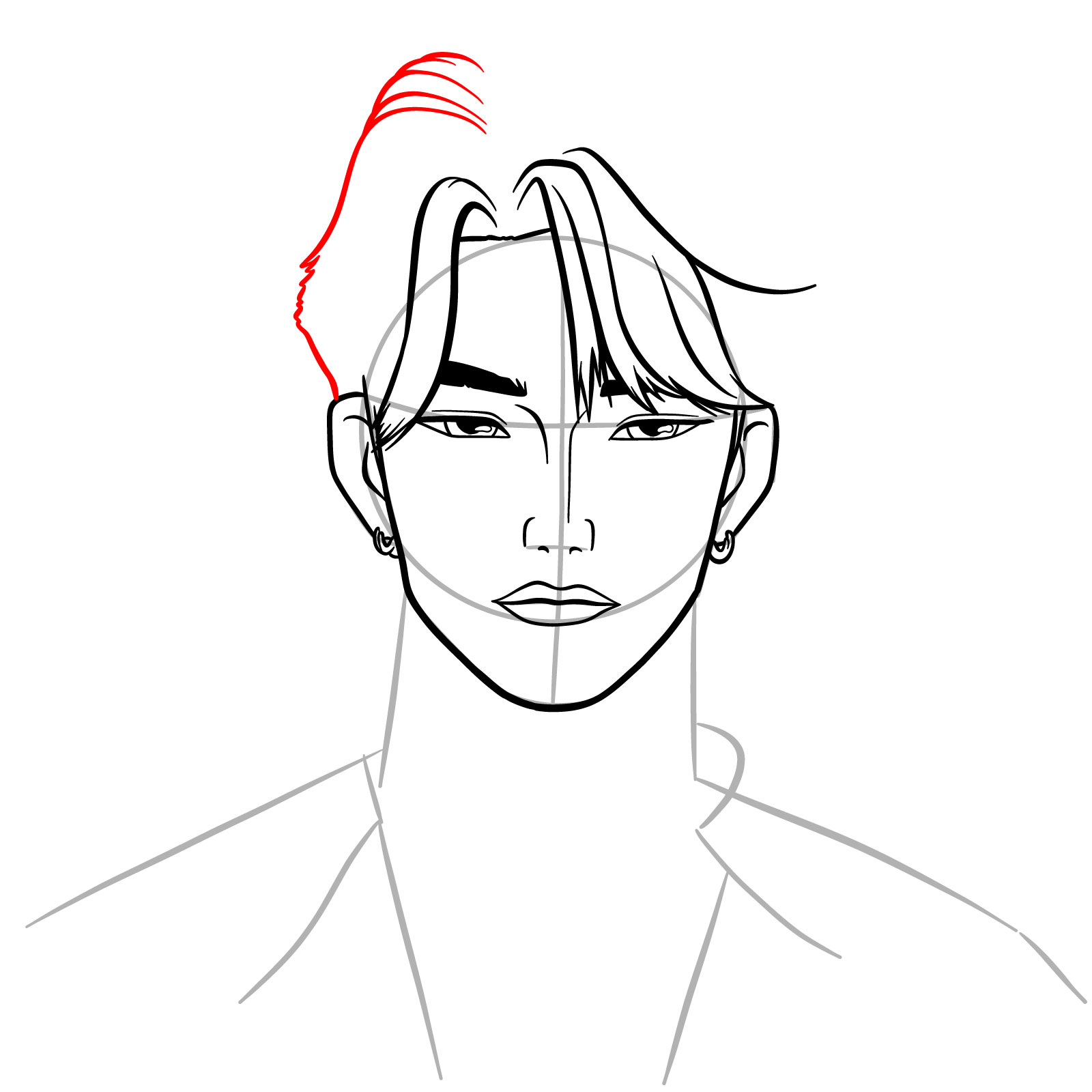 How to Draw Jinu Human Form from KPop Demon Hunters - step 10