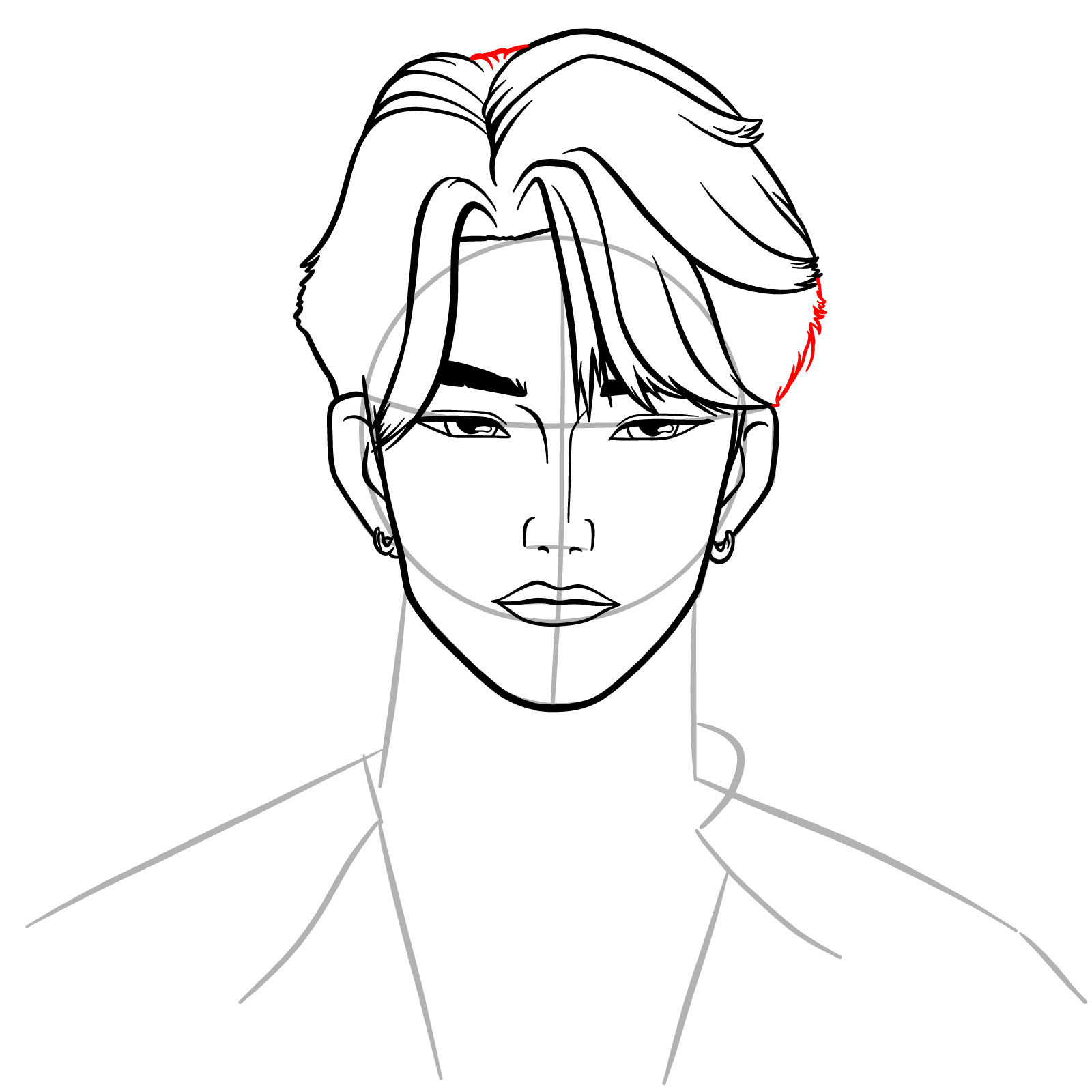 How to Draw Jinu Human Form from KPop Demon Hunters - step 12