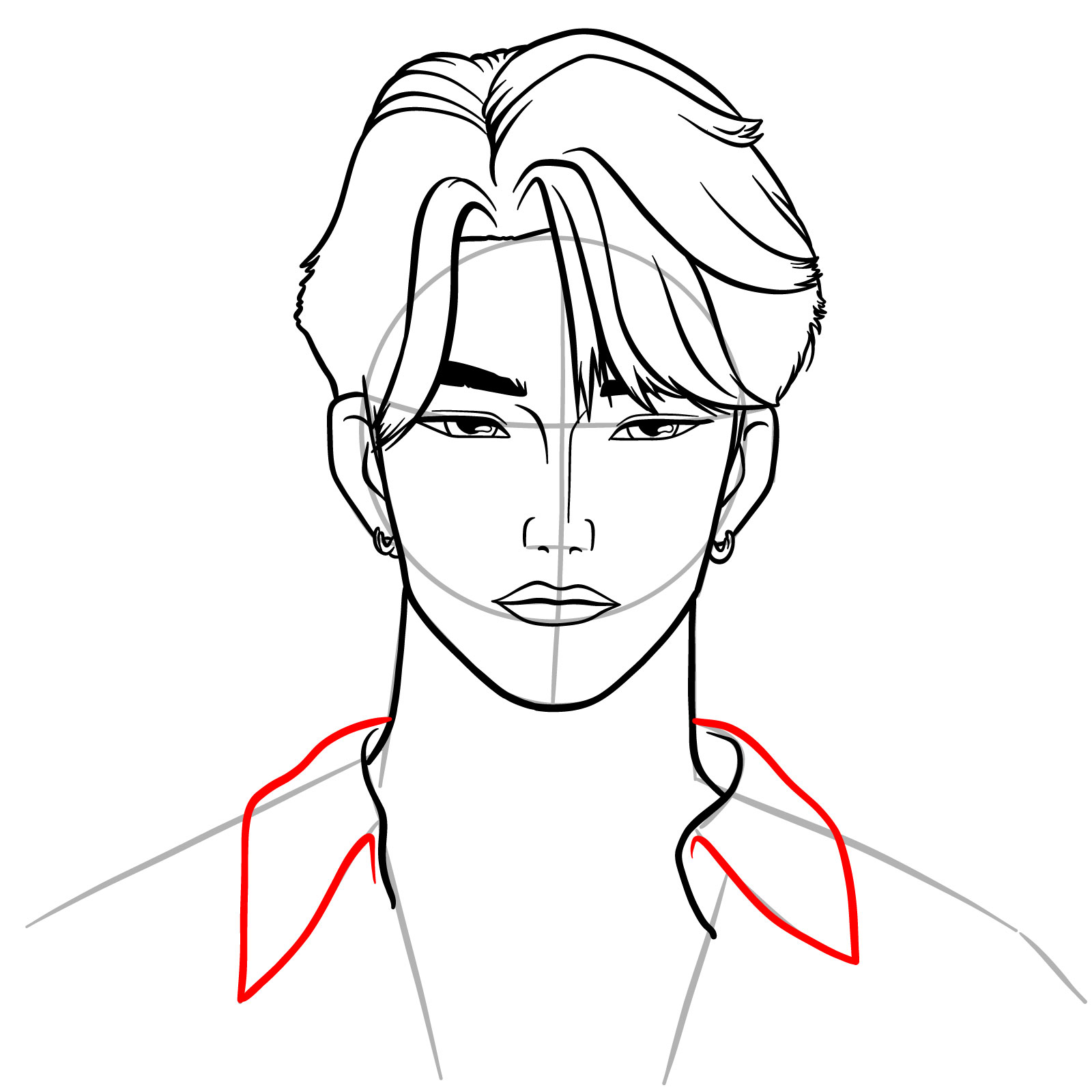 How to Draw Jinu Human Form from KPop Demon Hunters - step 14