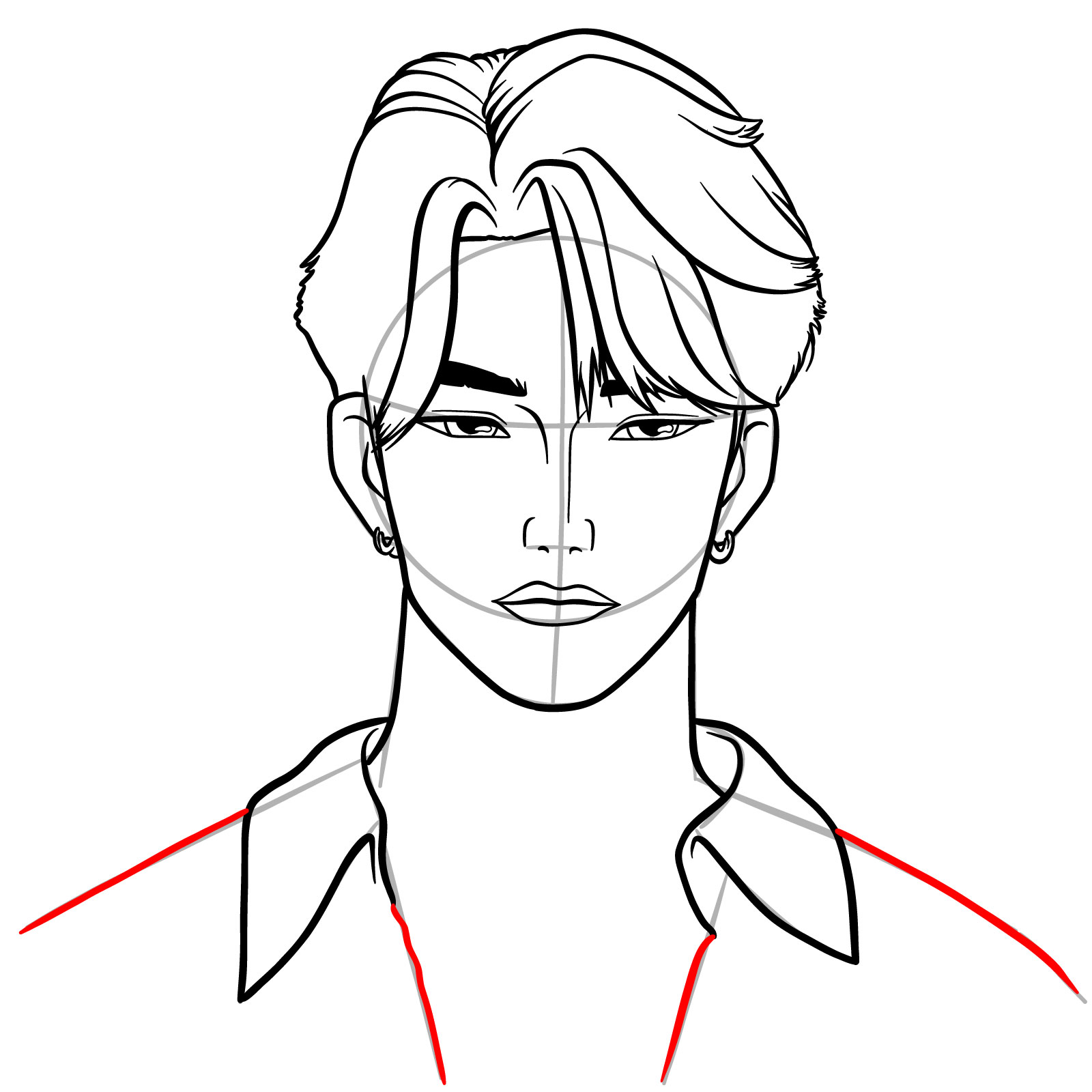 How to Draw Jinu Human Form from KPop Demon Hunters - step 15