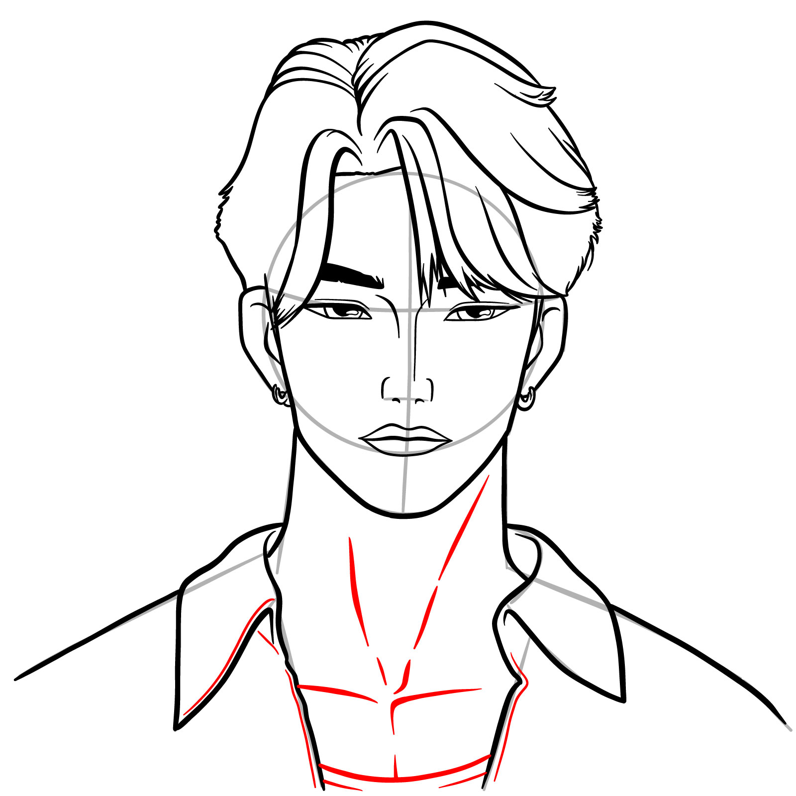 How to Draw Jinu Human Form from KPop Demon Hunters - step 16