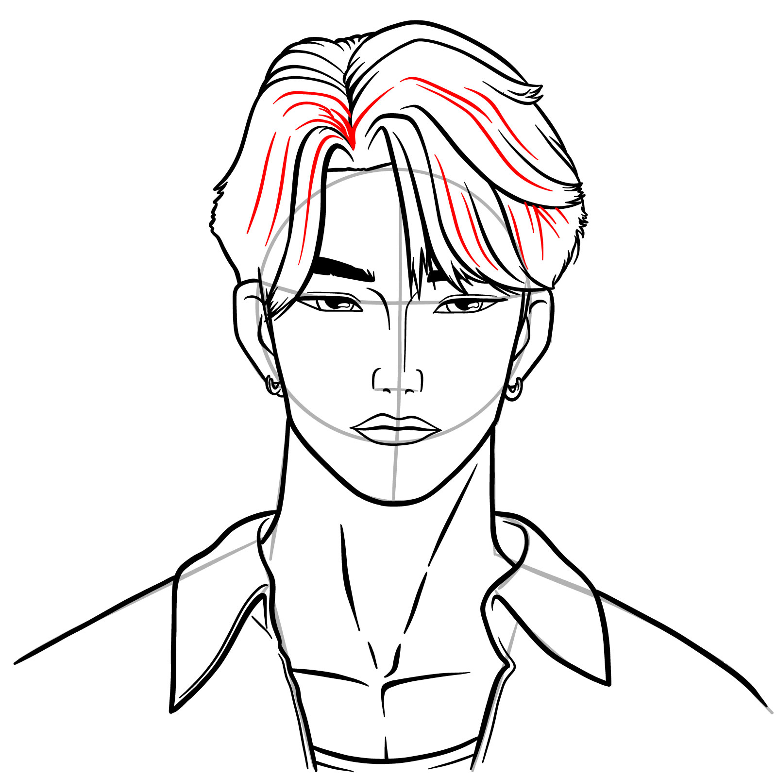 How to Draw Jinu Human Form from KPop Demon Hunters - step 17