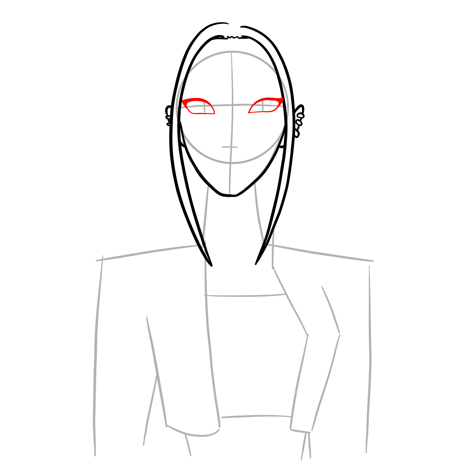 How to Draw Mira from KPop Demon Hunters - step 05