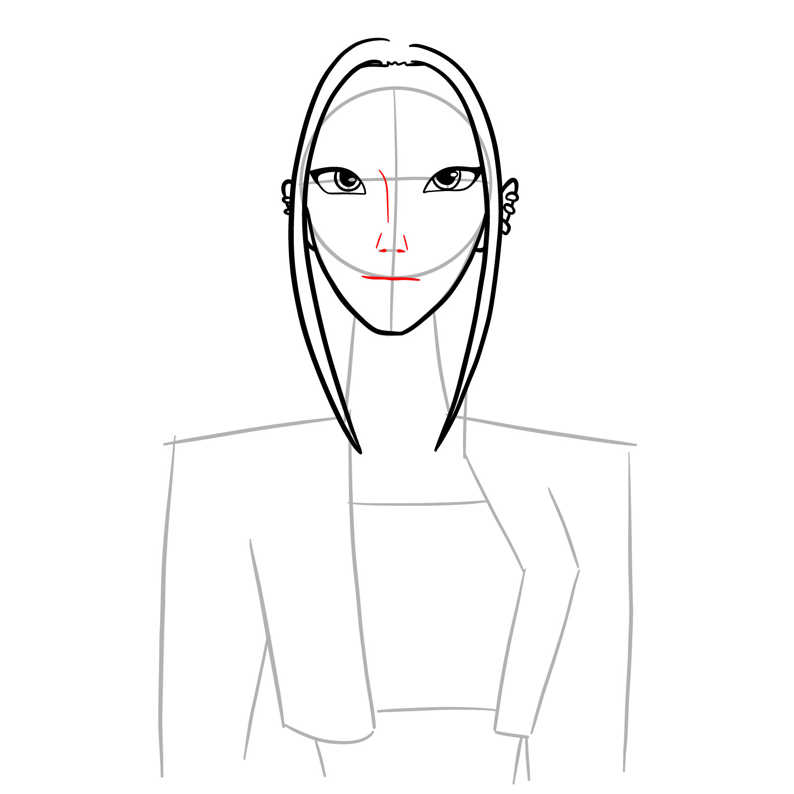 How to Draw Mira from KPop Demon Hunters - step 07