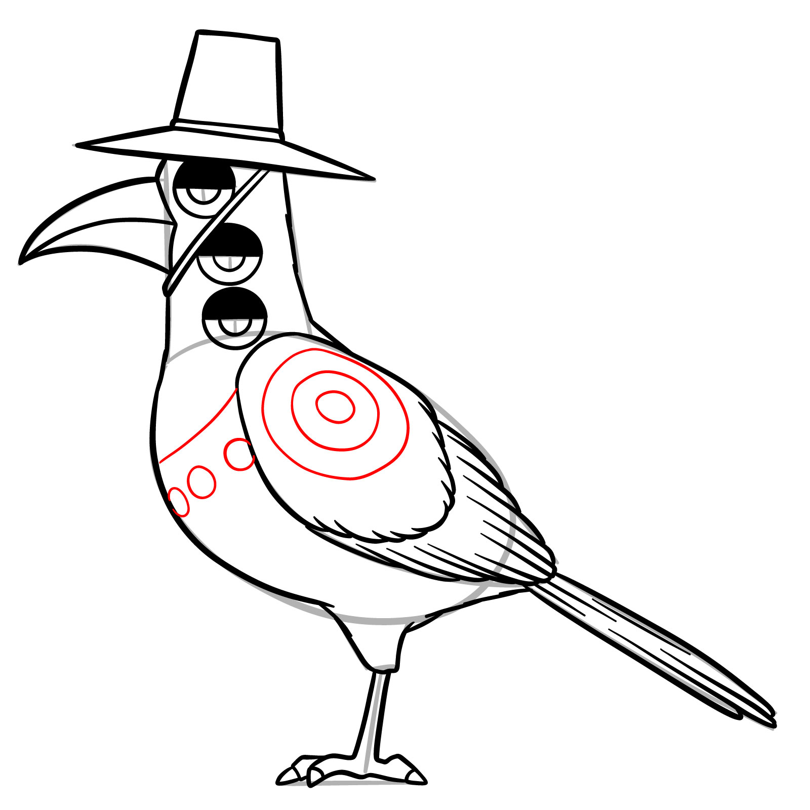 How to Draw Sussy the Magpie from KPop Demon Hunters - step 14