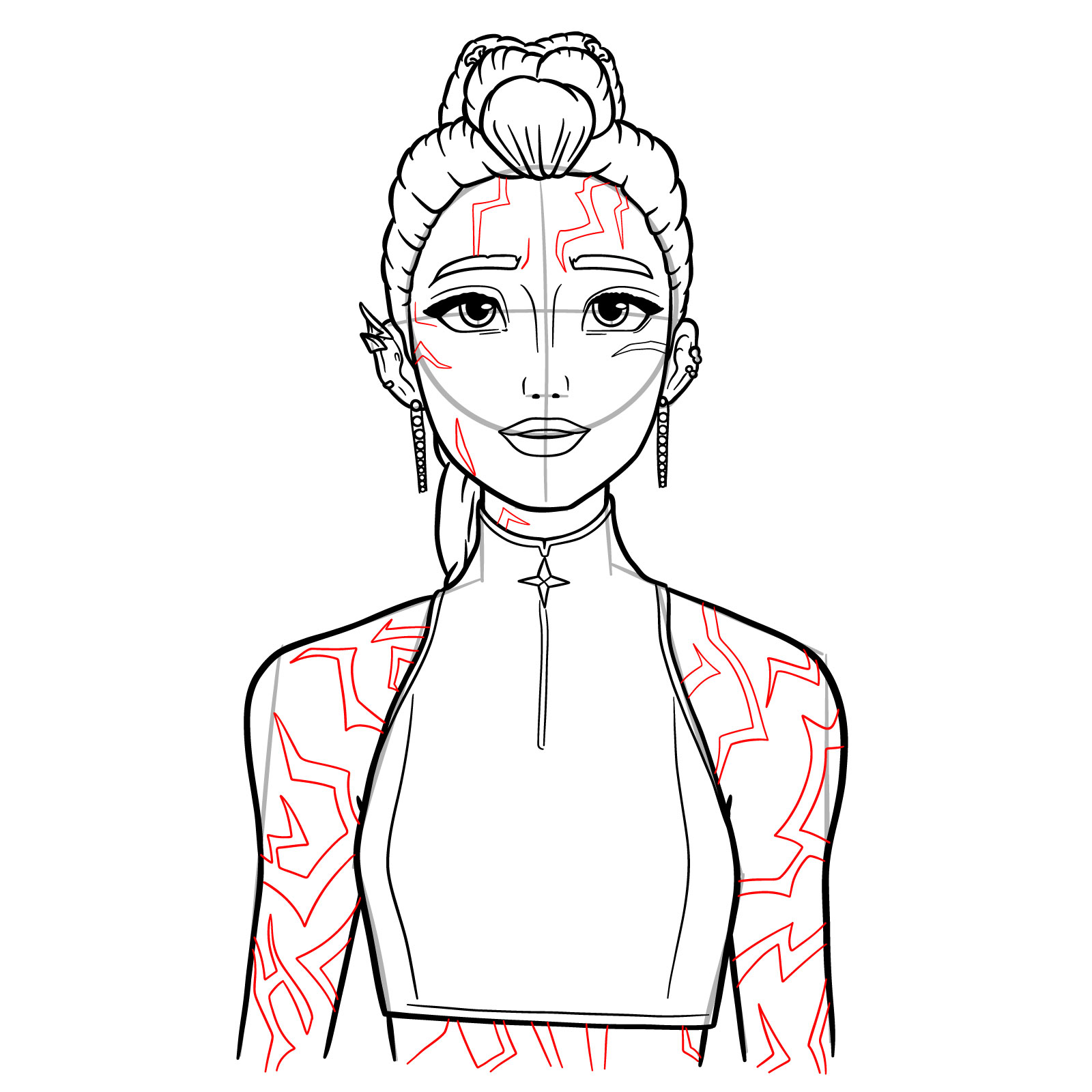 How to Draw Rumi in Demon Form - step 18