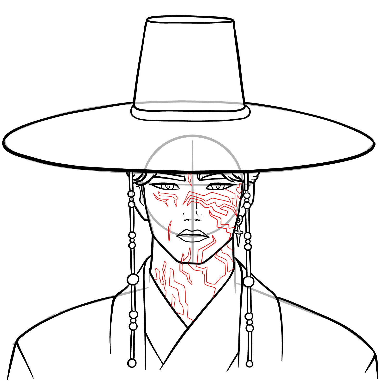 How to Draw Jinu in Demon Form - step 16