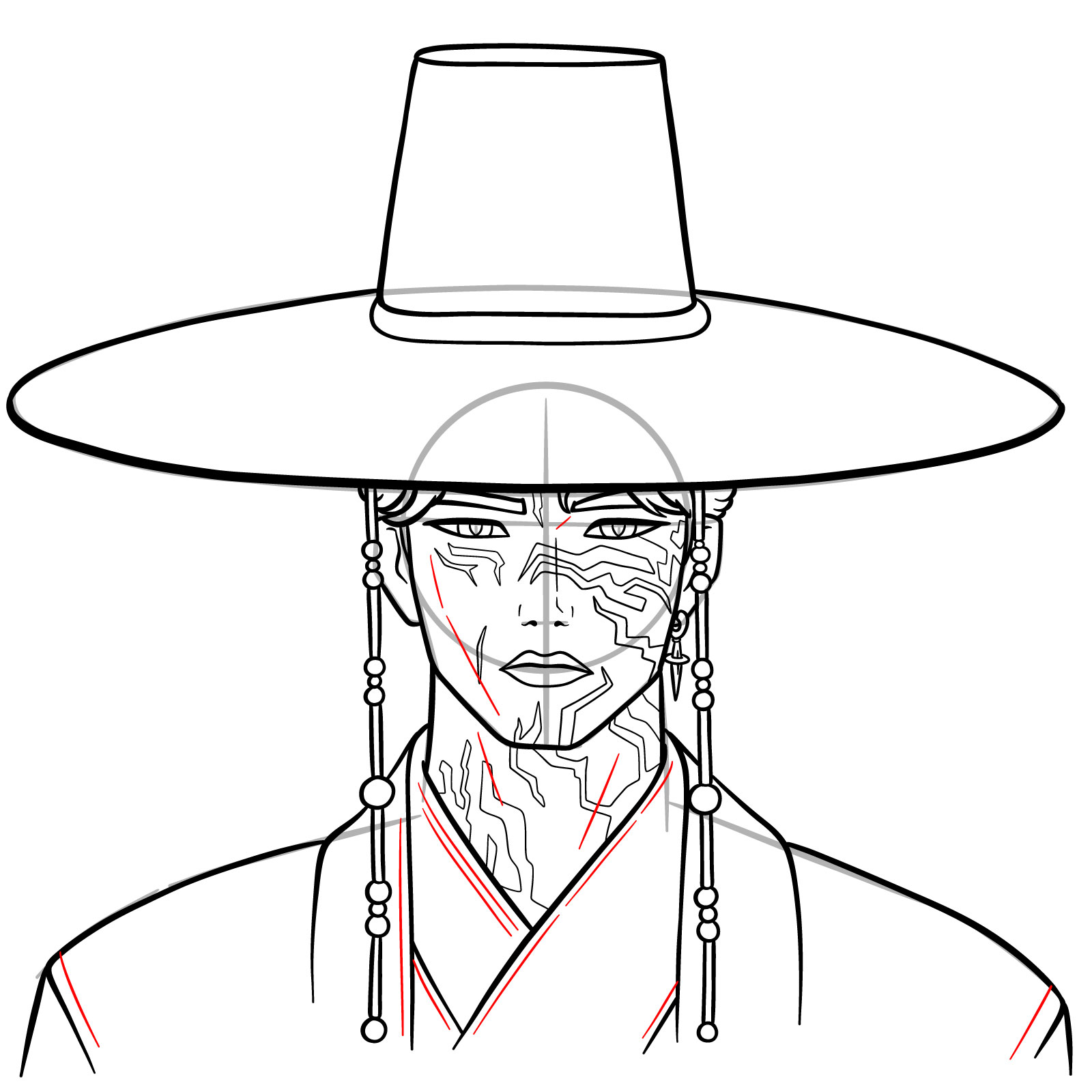 How to Draw Jinu in Demon Form - step 17