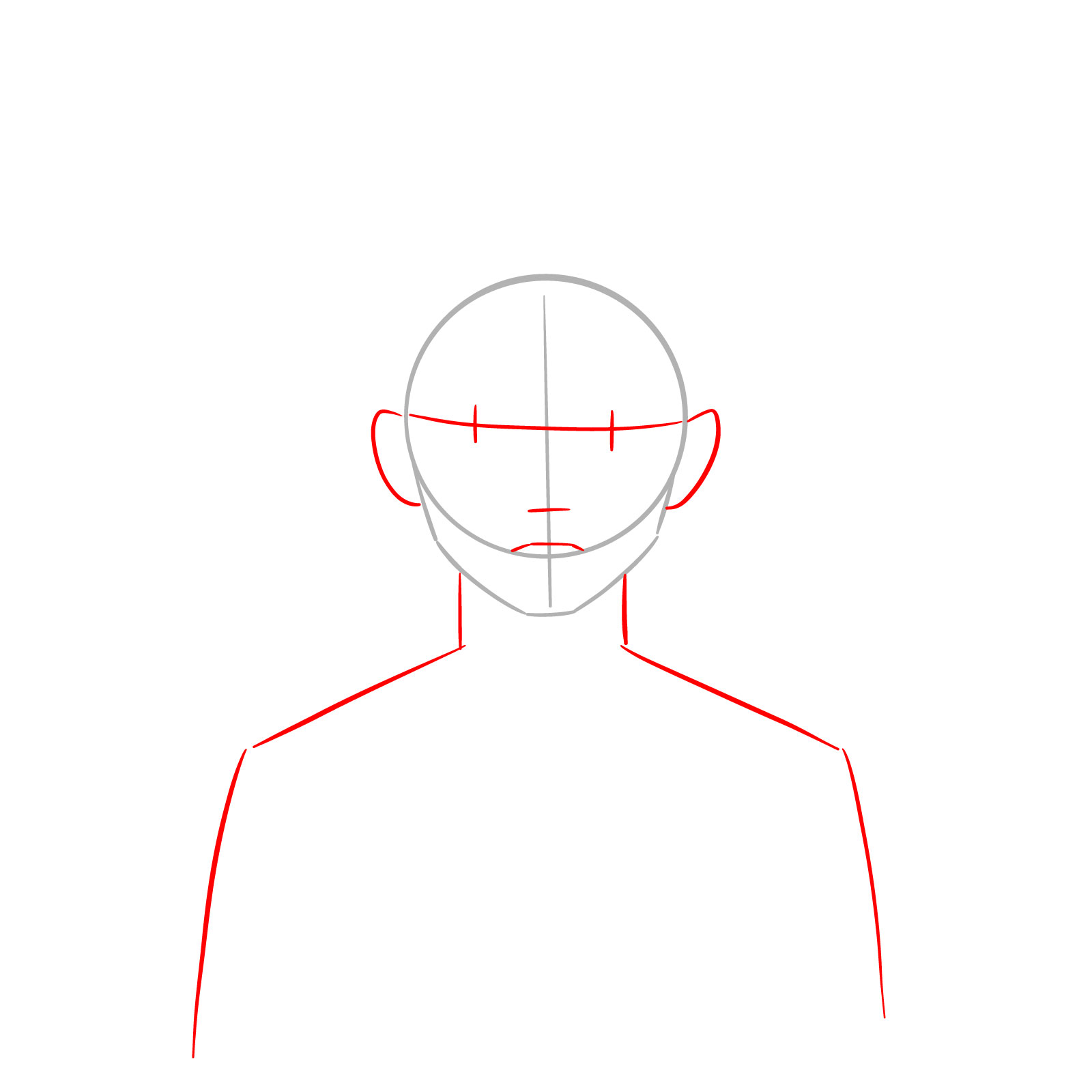How to Draw Baby Saja in Demon Form - step 02