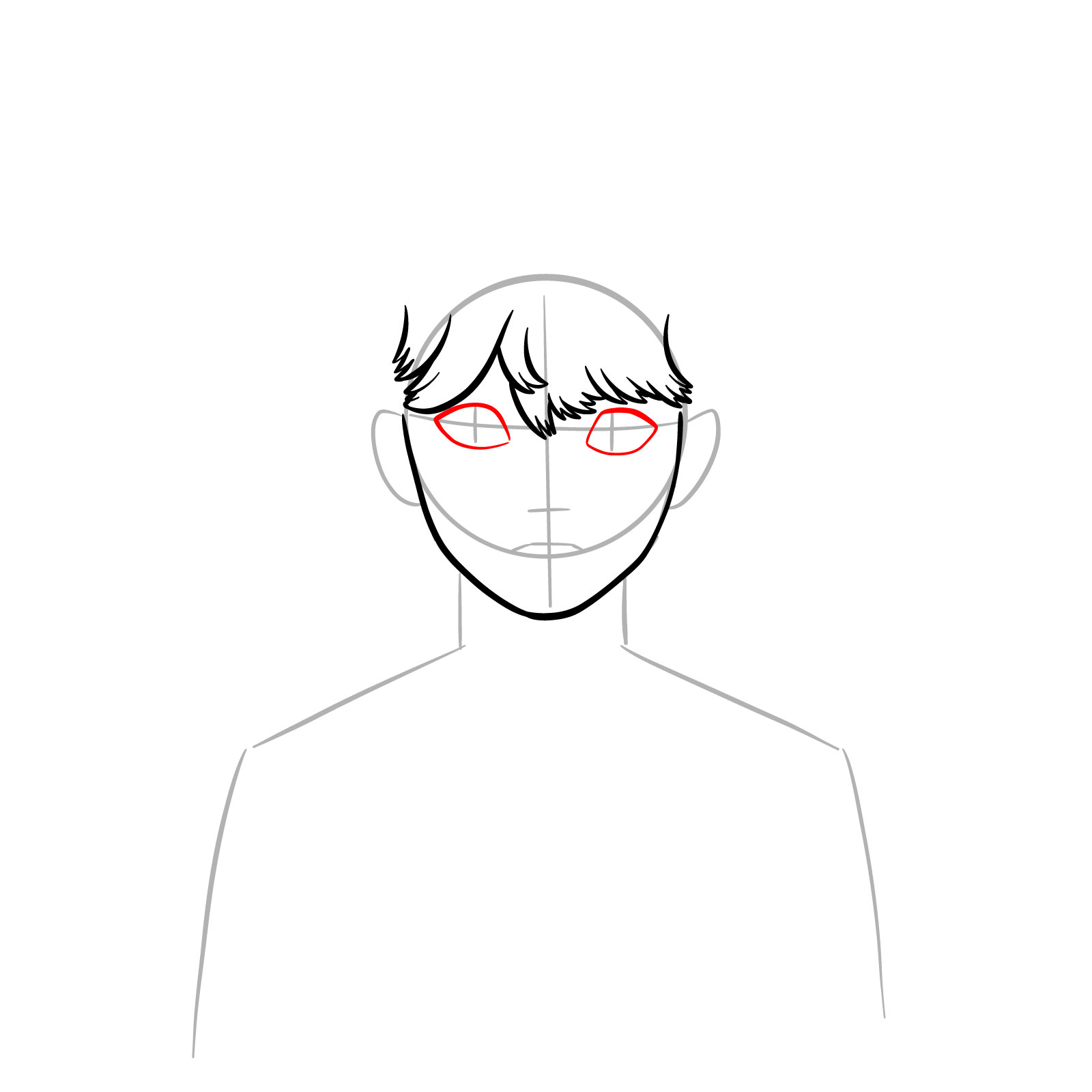 How to Draw Baby Saja in Demon Form - step 06