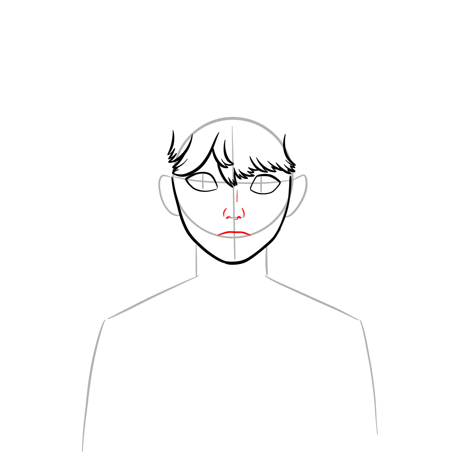 How to Draw Baby Saja in Demon Form - step 07