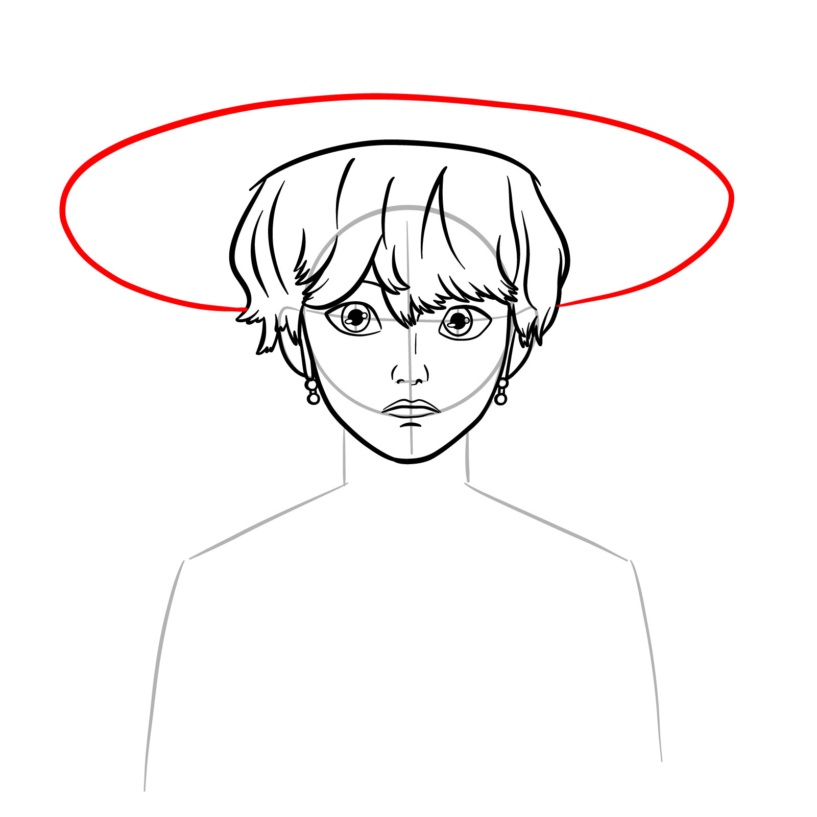 How to Draw Baby Saja in Demon Form - step 11