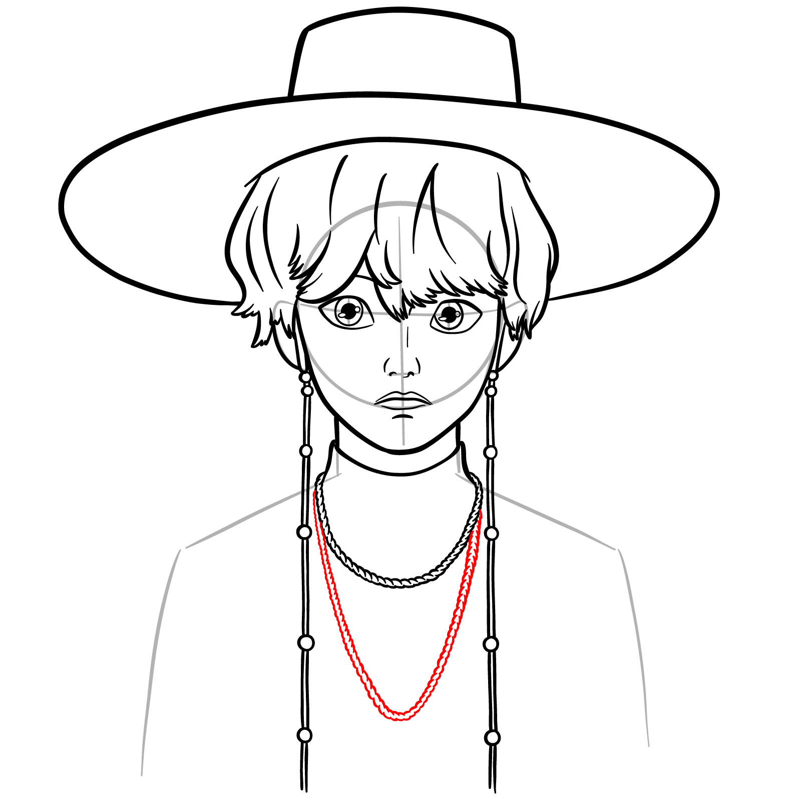 How to Draw Baby Saja in Demon Form - step 15