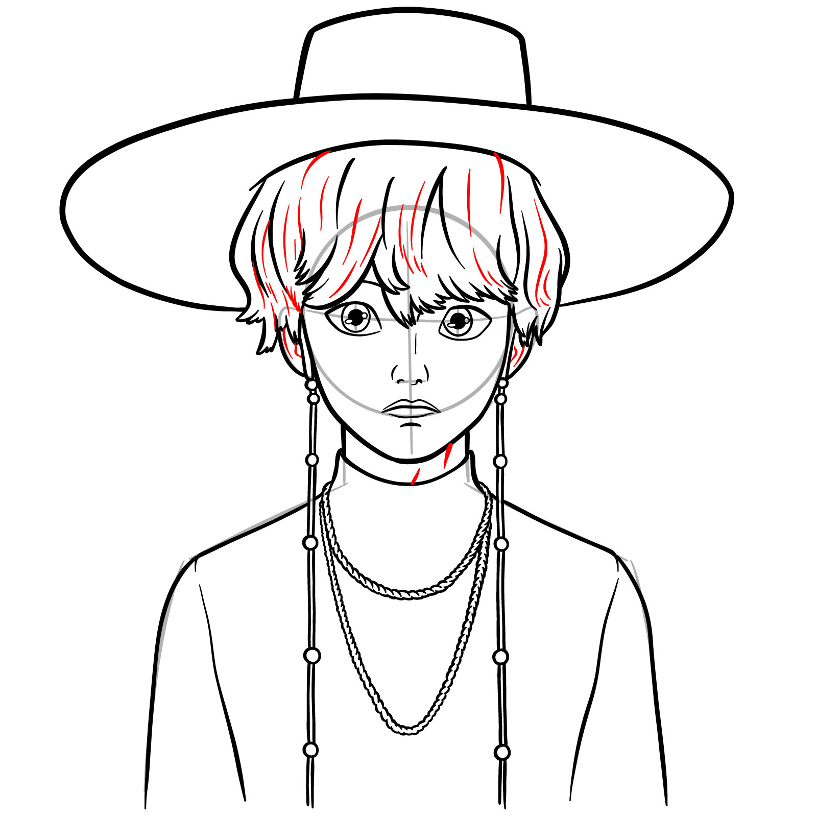 How to Draw Baby Saja in Demon Form - step 17