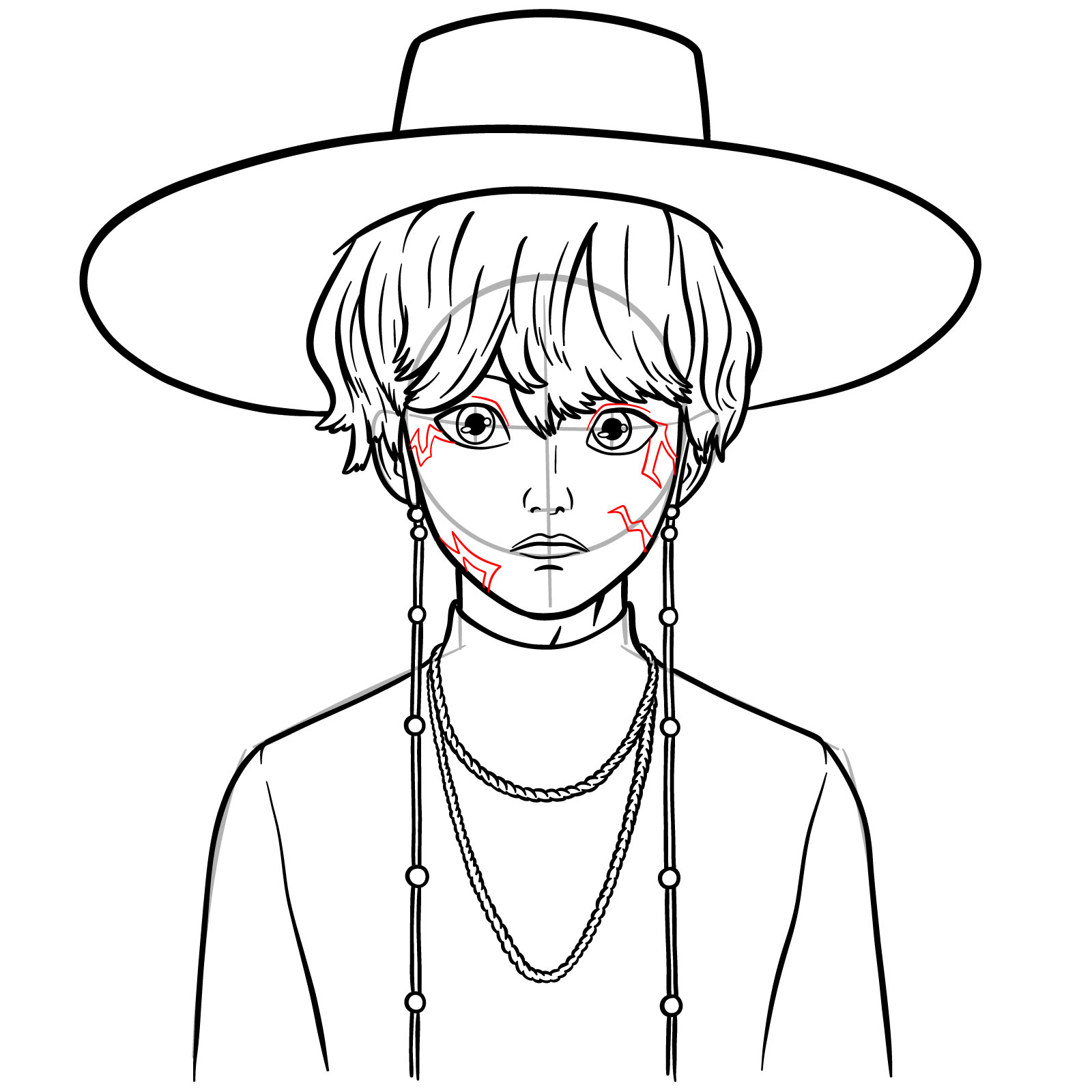How to Draw Baby Saja in Demon Form - step 18