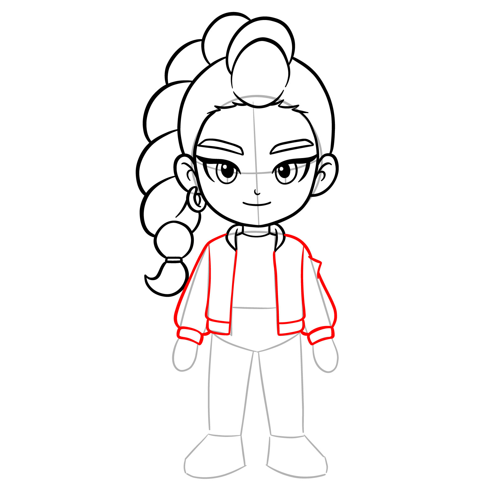 How to Draw Chibi Rumi from KPop Demon Hunters - step 11