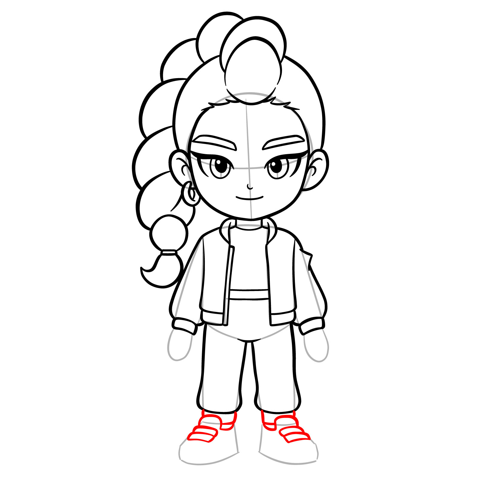 How to Draw Chibi Rumi from KPop Demon Hunters - step 14