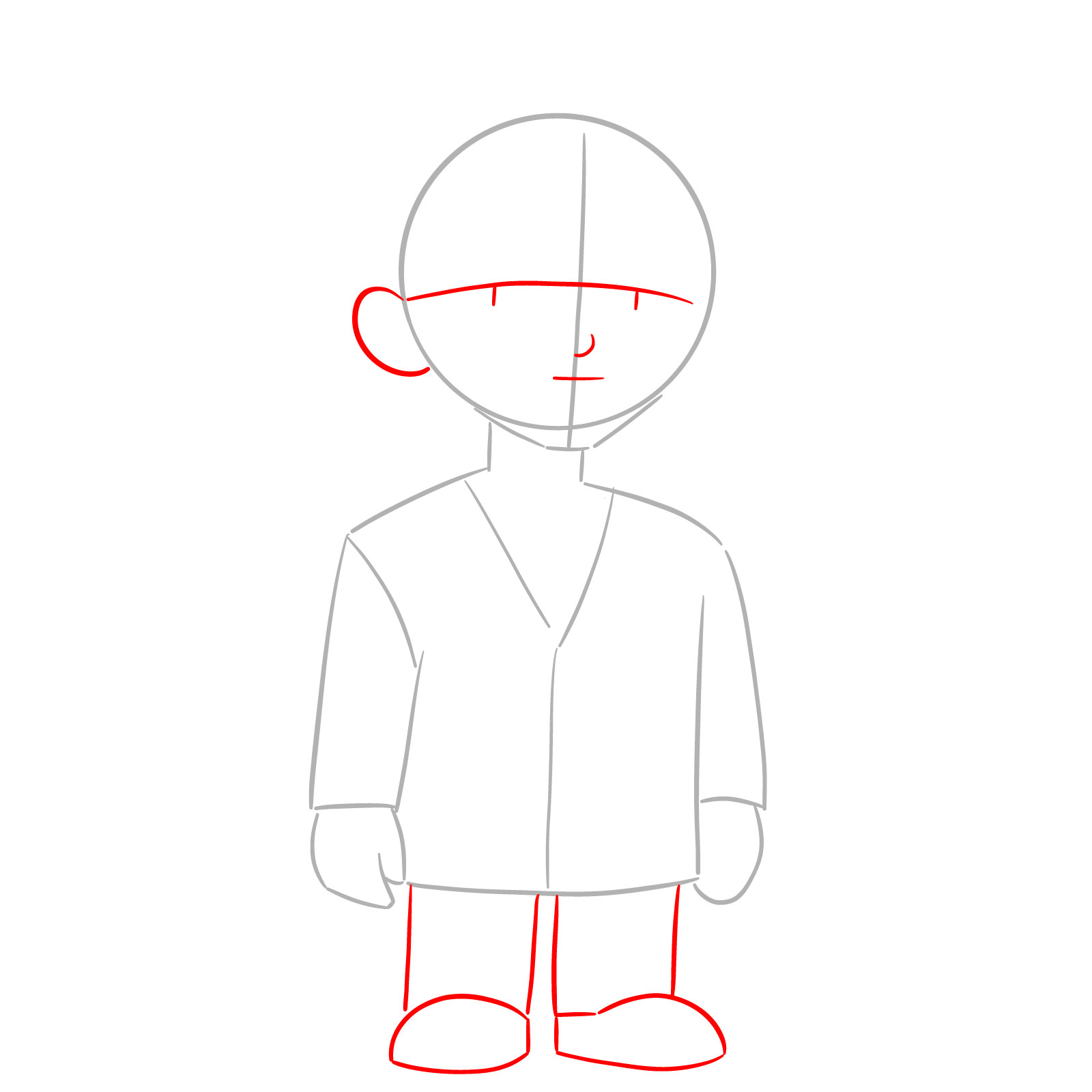 How to Draw Chibi Romance Saja - step 02