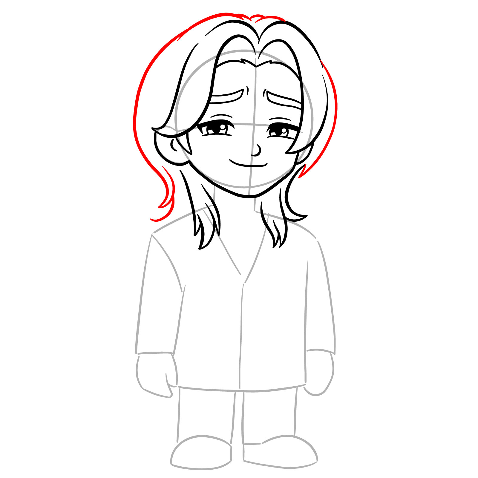 How to Draw Chibi Romance Saja - step 08