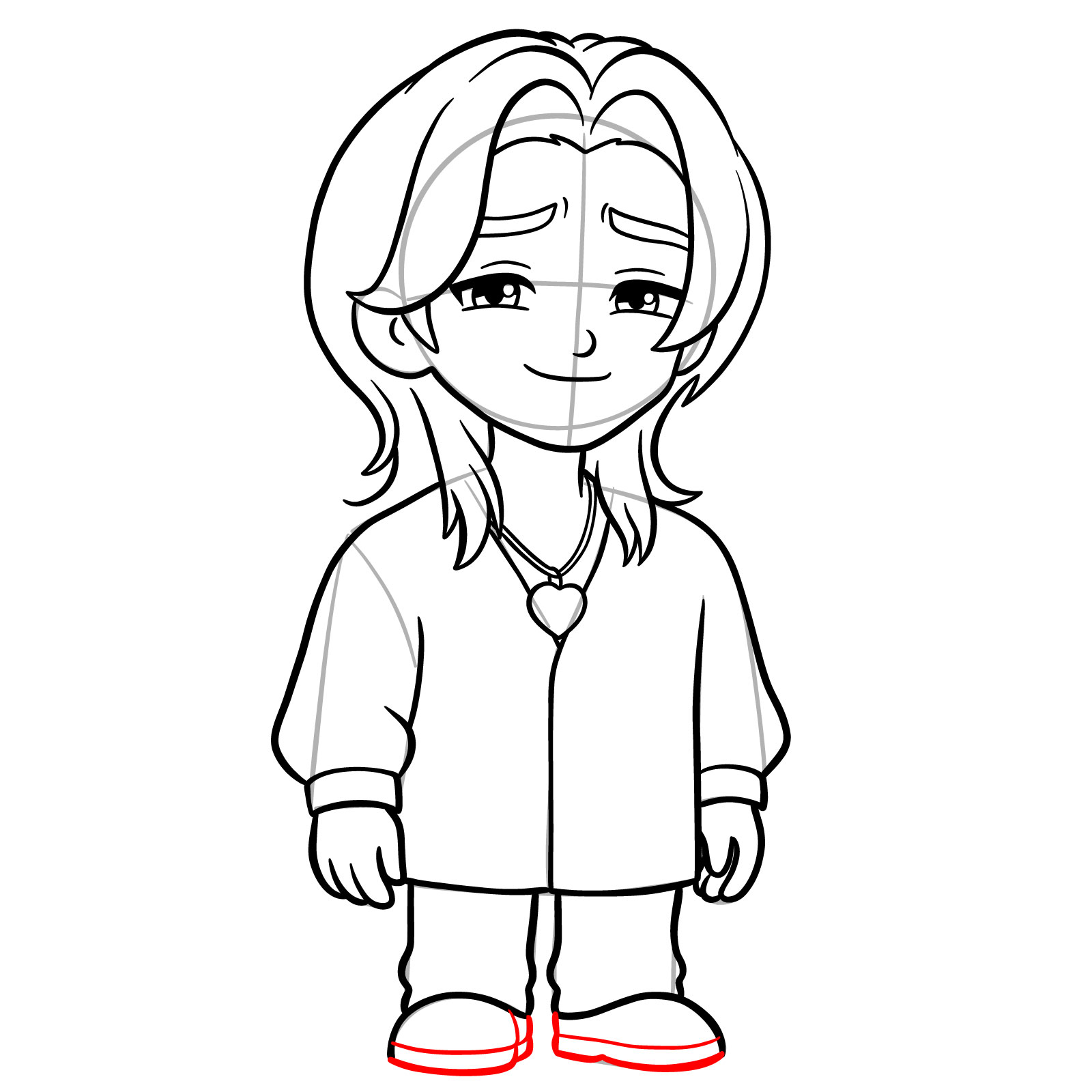 How to Draw Chibi Romance Saja - step 15