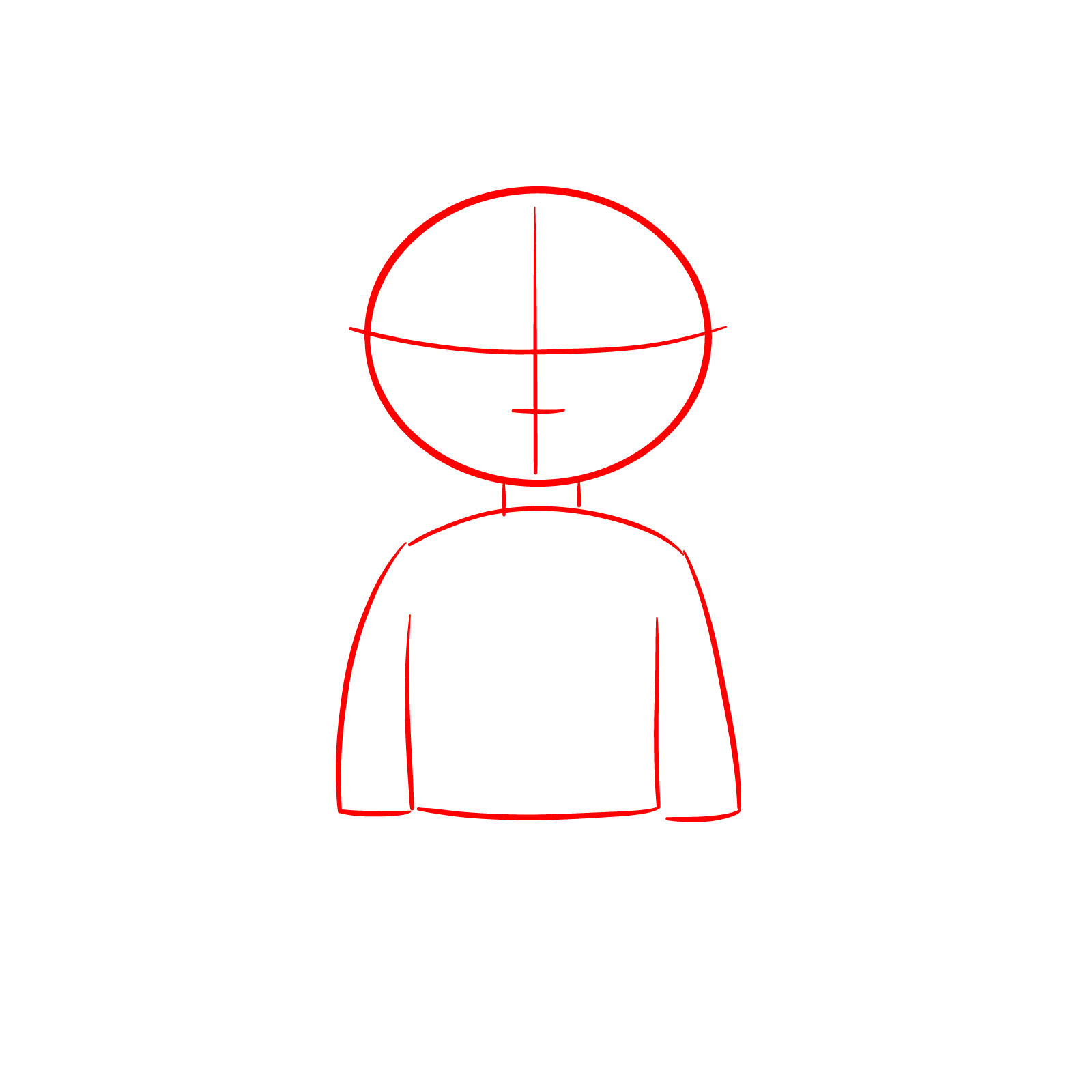 How to Draw Chibi Baby Saja - step 01