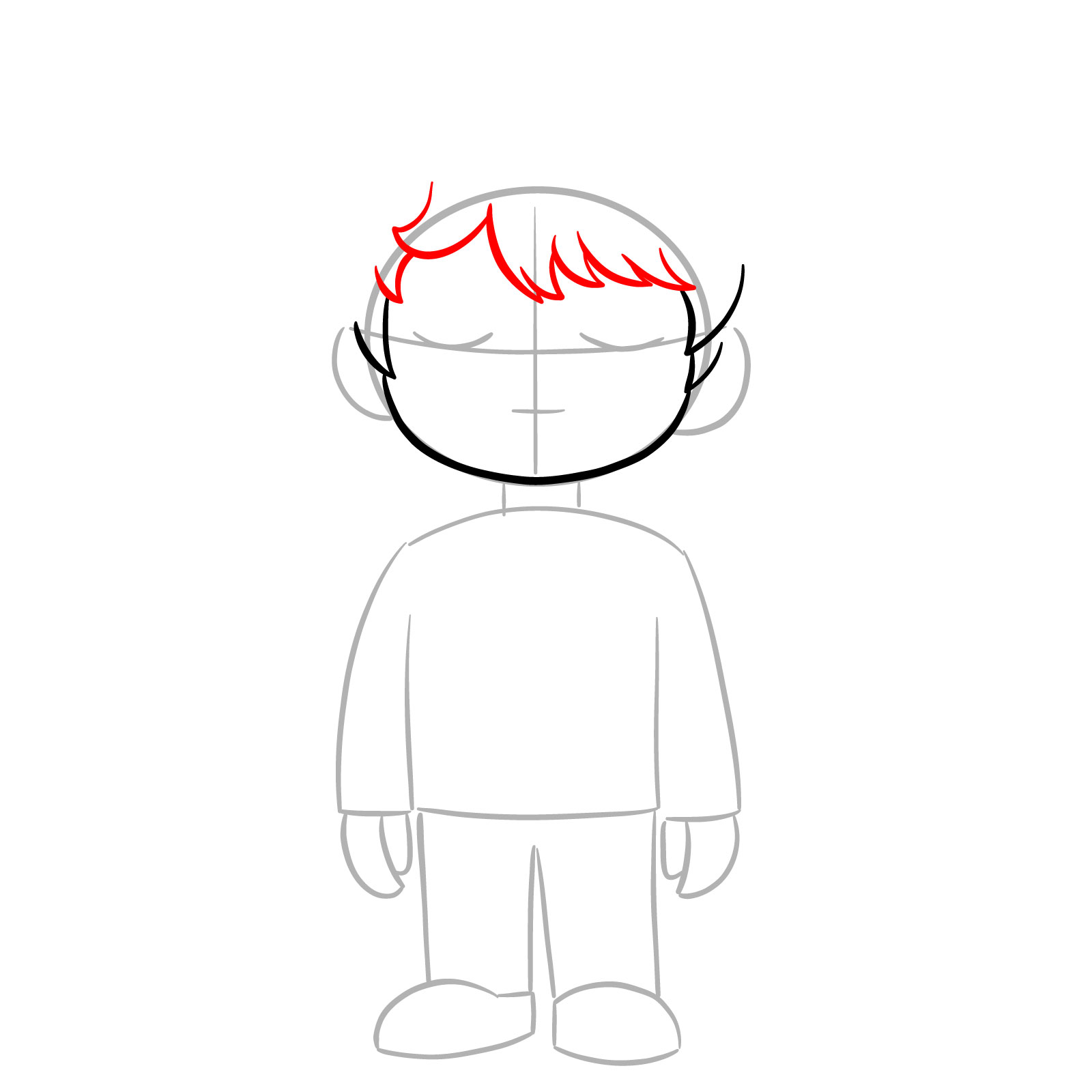 How to Draw Chibi Baby Saja - step 04