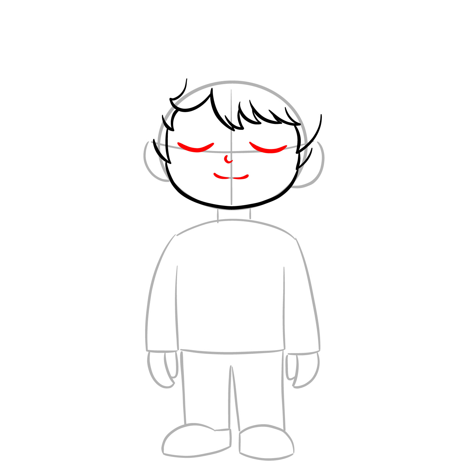 How to Draw Chibi Baby Saja - step 05
