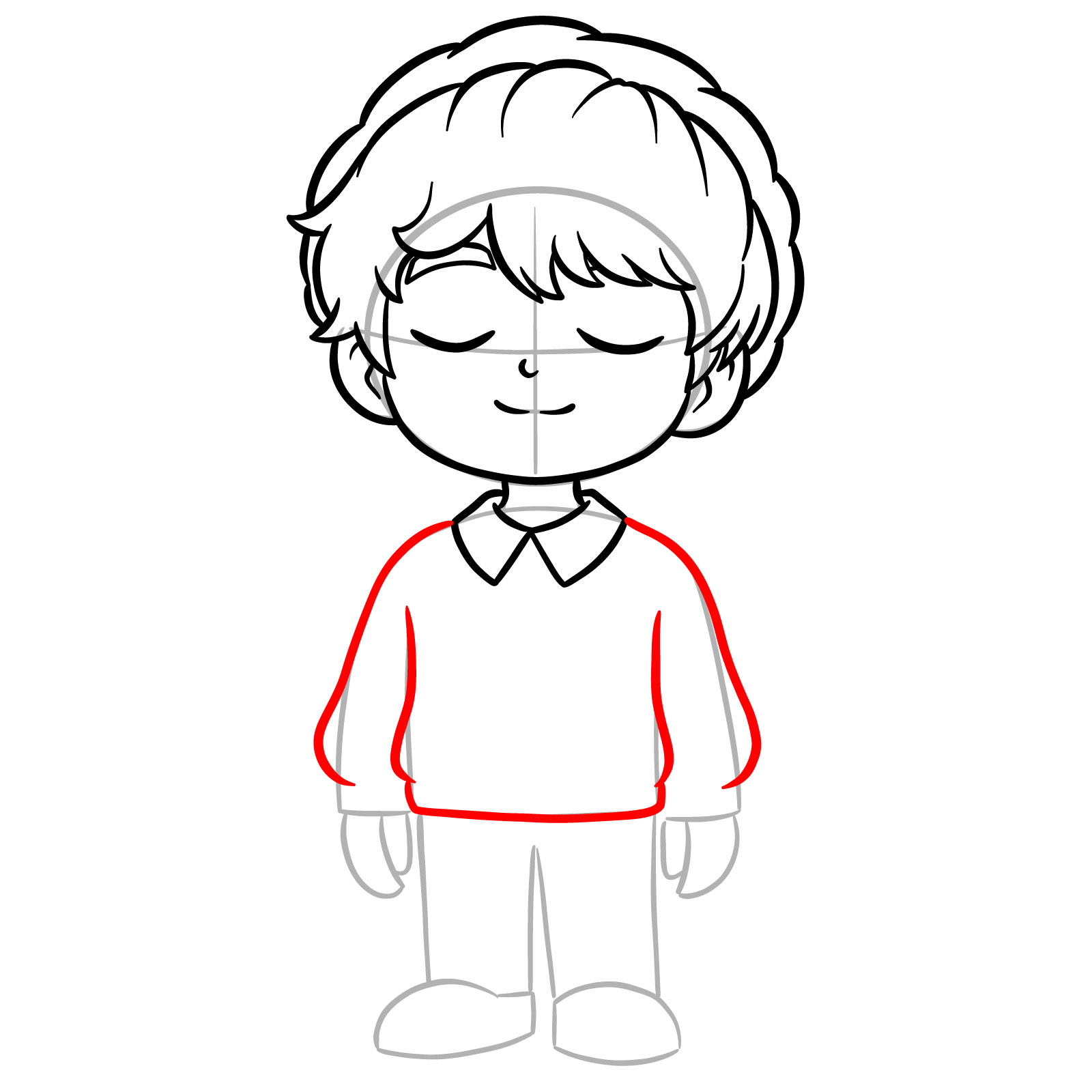 How to Draw Chibi Baby Saja - step 10